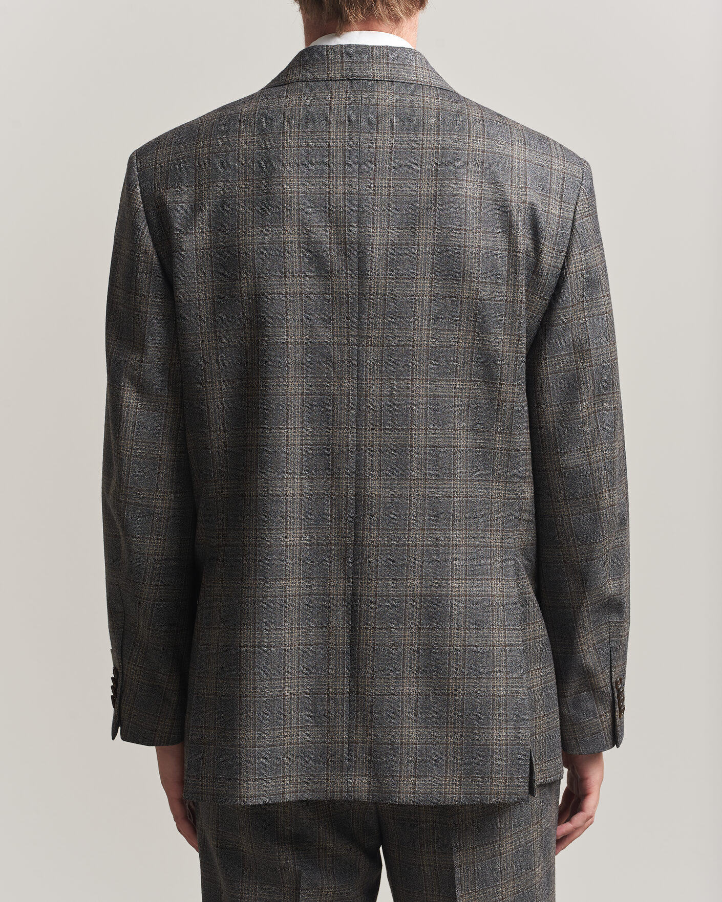 Men | Blazers | Gant | Wool Glencheck Double Breasted Blazer Ceramic Grey
