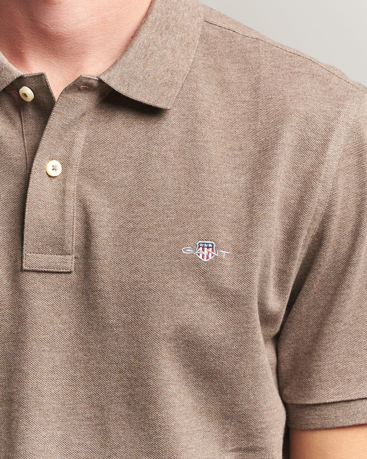 Men | Polo Shirts | Gant | The Original Polo Dark Hazelnut Melange