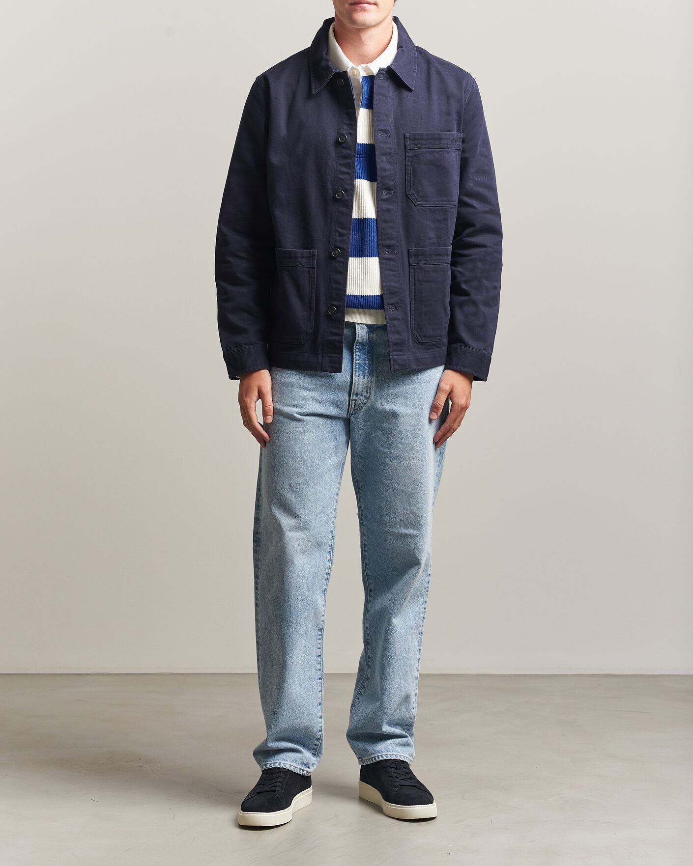 Men | Shirts | Gant | Regular Fit Brushed Twill Overshirt Evening Blue