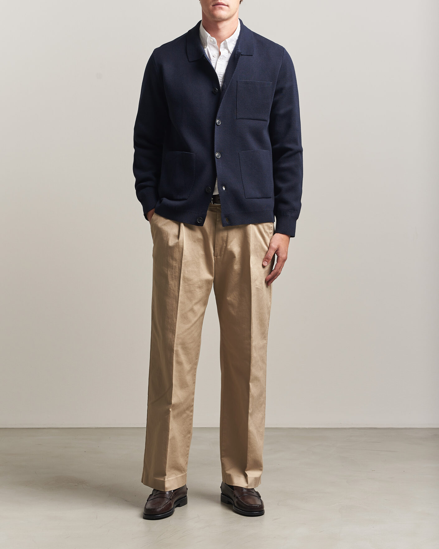 Men | Sweaters & Knitwear | Gant | Milano Knitted Cardigan Evening Blue