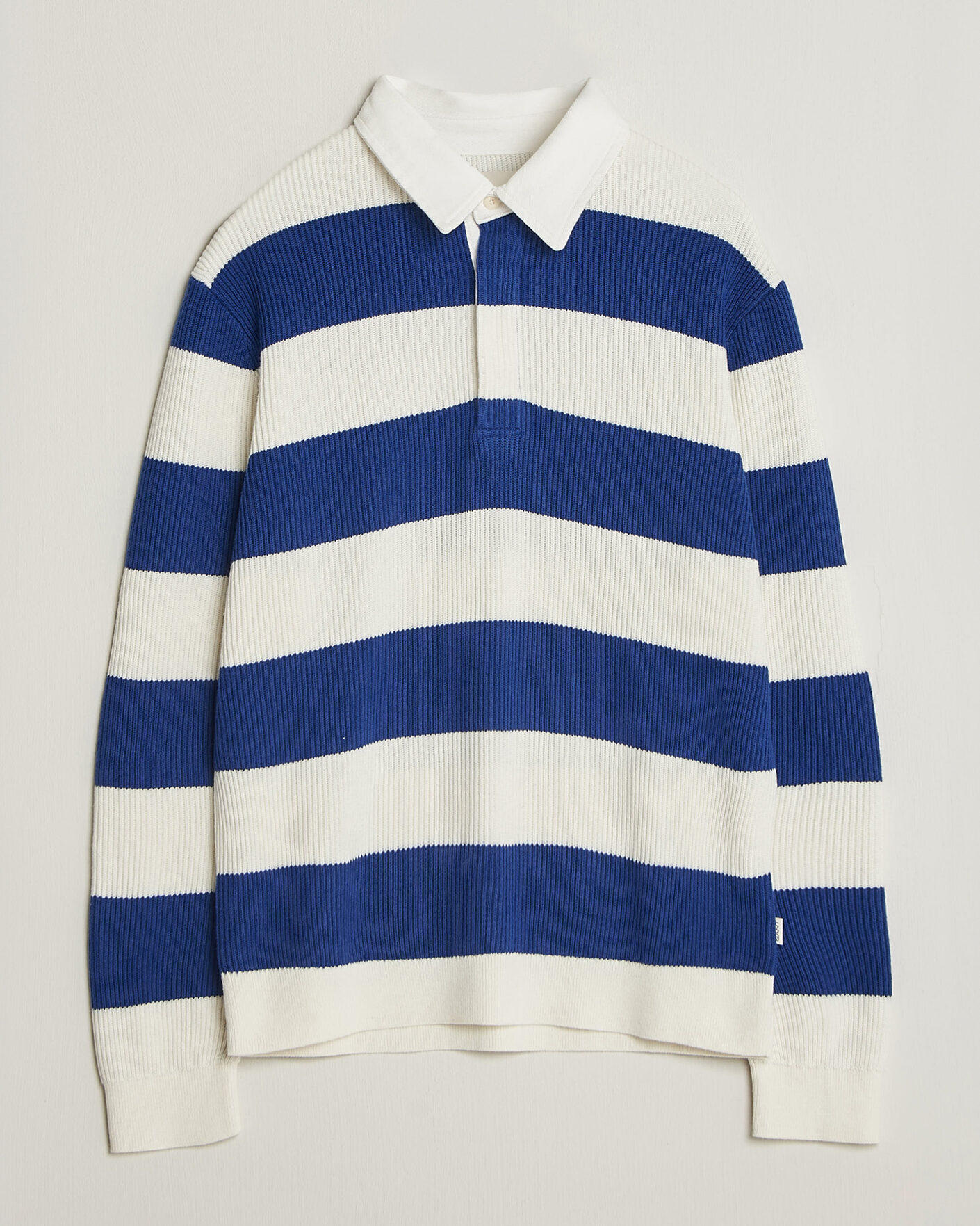 Men | Sweaters & Knitwear | Gant | Cotton/Merino Knitted Striped Rugger Cream