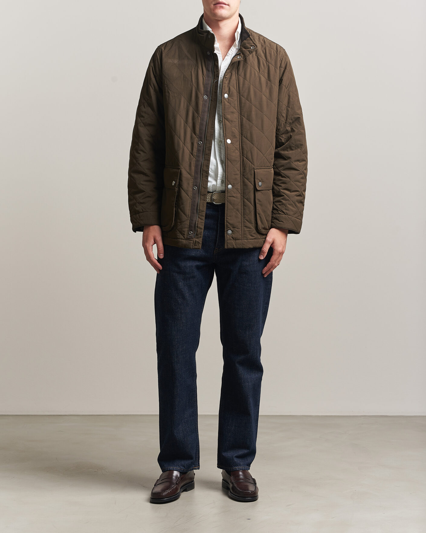 Men | Coats & Jackets | Gant | Classic Quilted Mid Jacket Black Brown