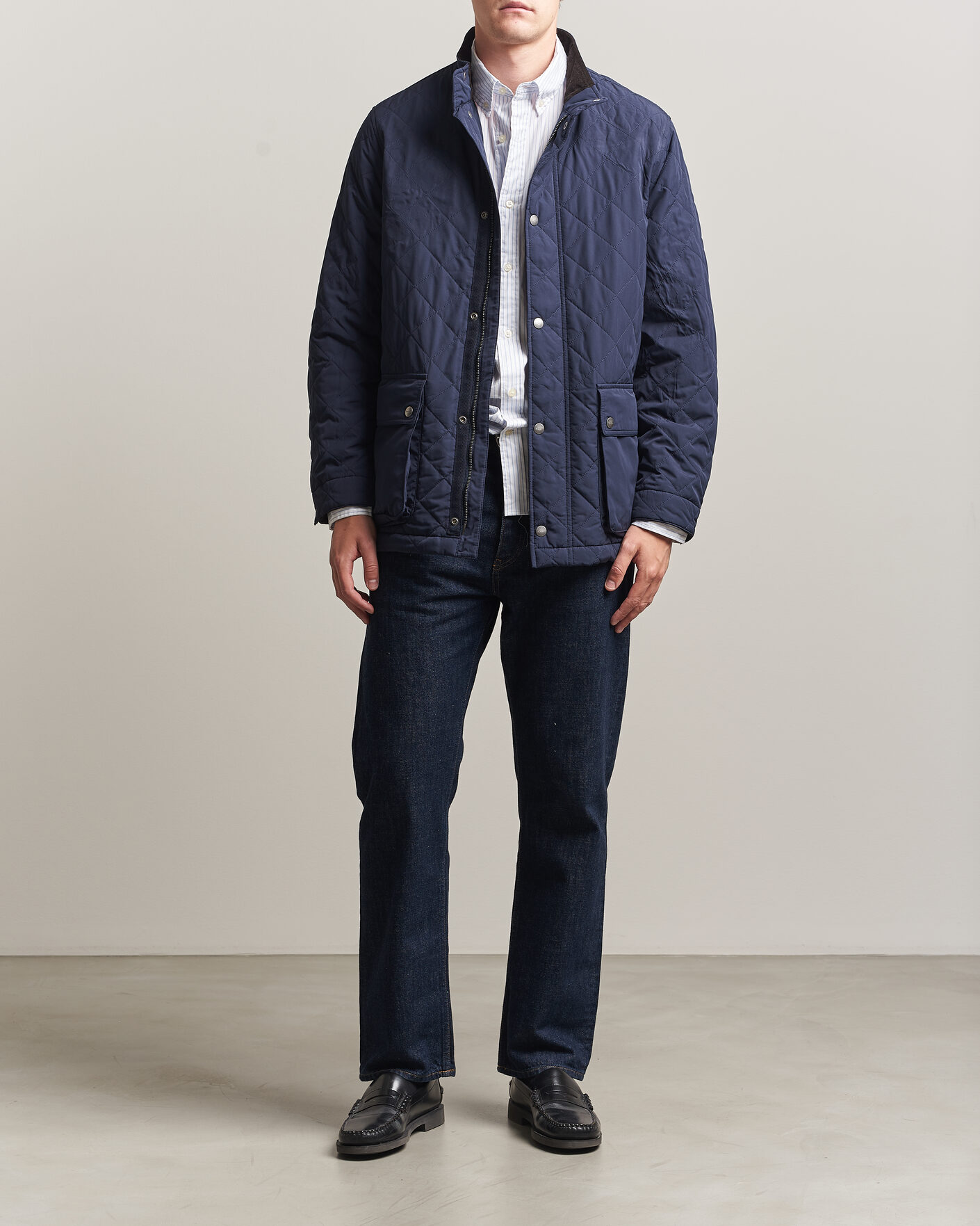 Men | Coats & Jackets | Gant | Classic Quilted Mid Jacket Evening Blue
