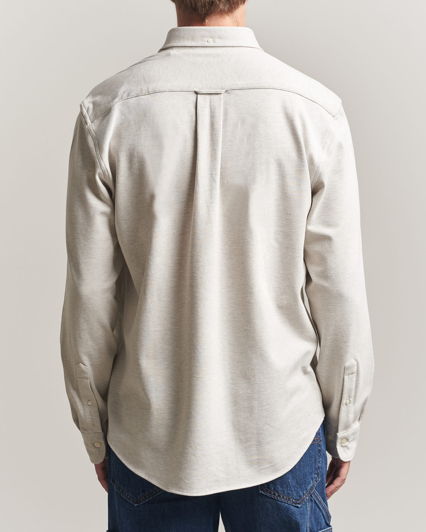 Men | Shirts | Gant | Regular Fit Jersey Pique Shirt Light Beige Melange