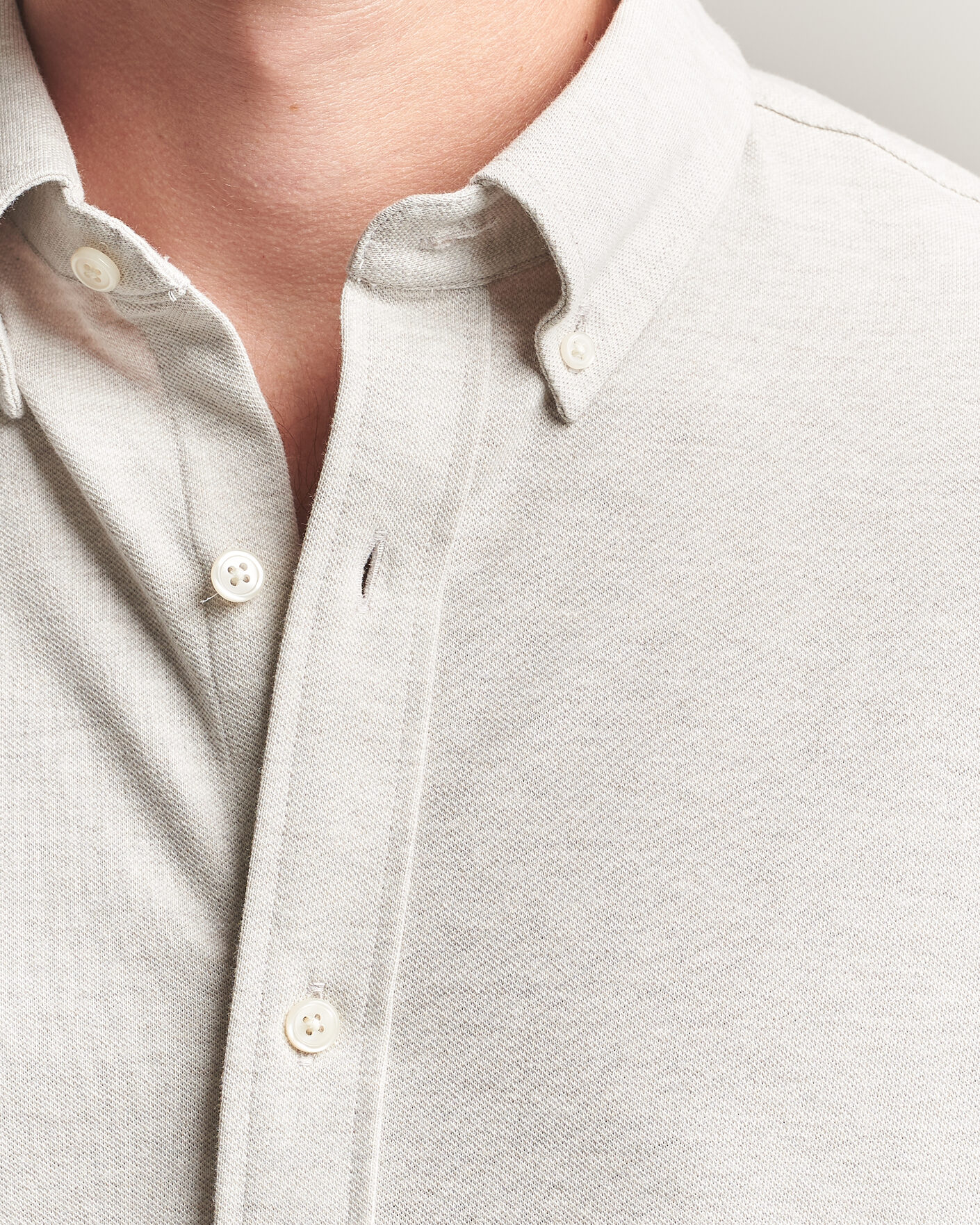 Men | Shirts | Gant | Regular Fit Jersey Pique Shirt Light Beige Melange