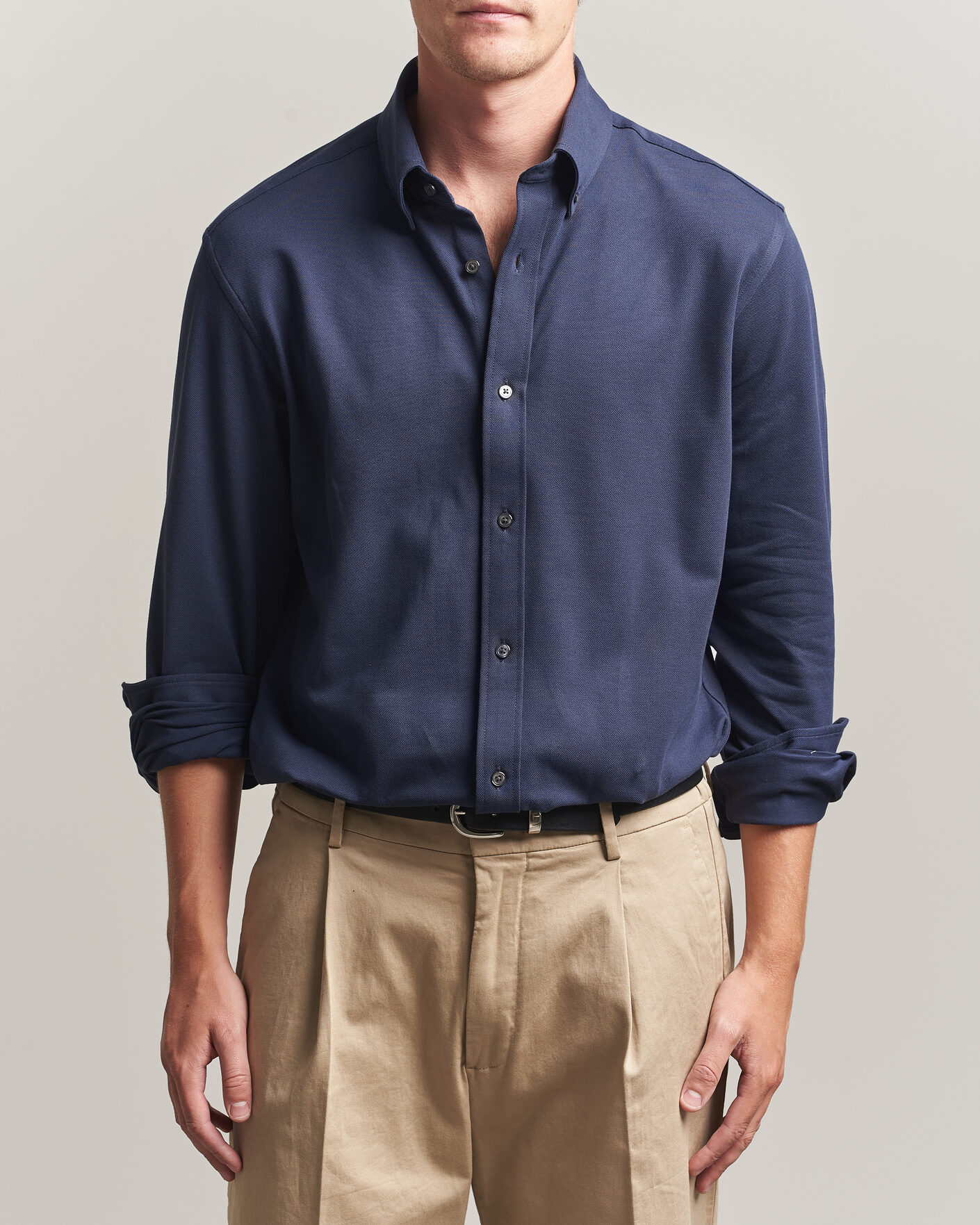 Men | Shirts | Gant | Regular Fit Jersey Pique Shirt Marine