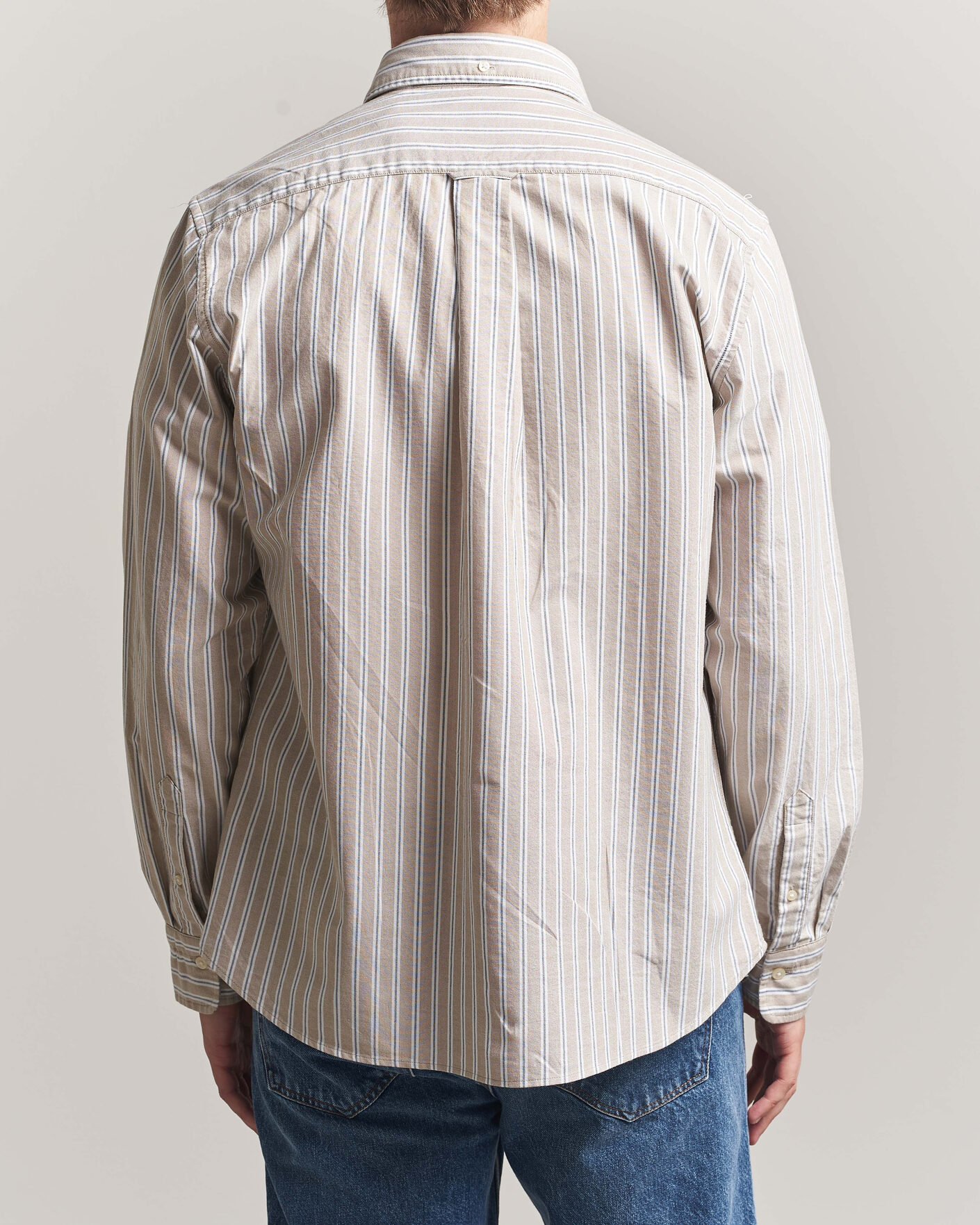 Men | Shirts | Gant | Regular Fit Classic Striped Oxford Shirt Light Taupe