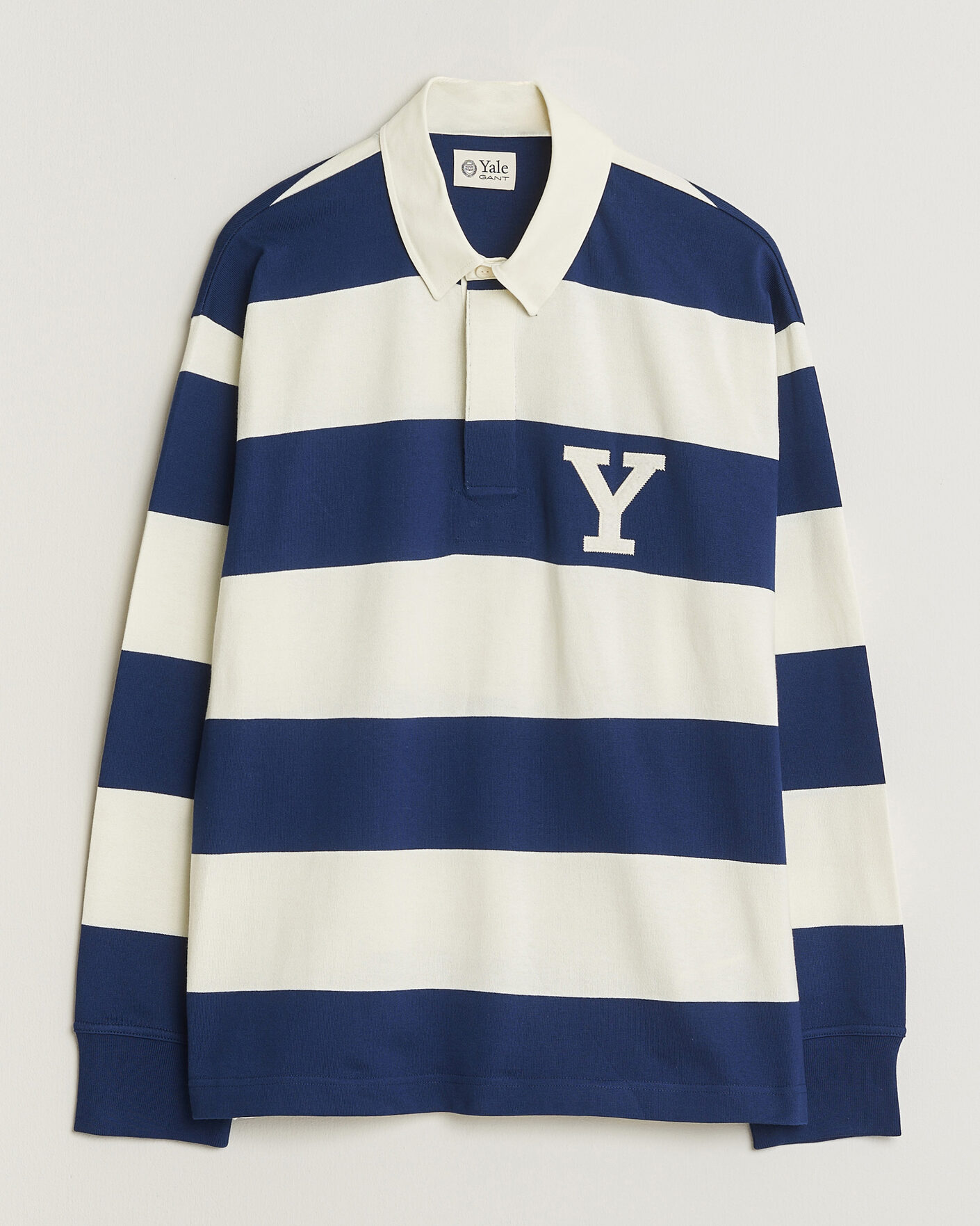 Men | Sweaters & Knitwear | Gant | YALE Striped Heavy Rugger Rich Navy
