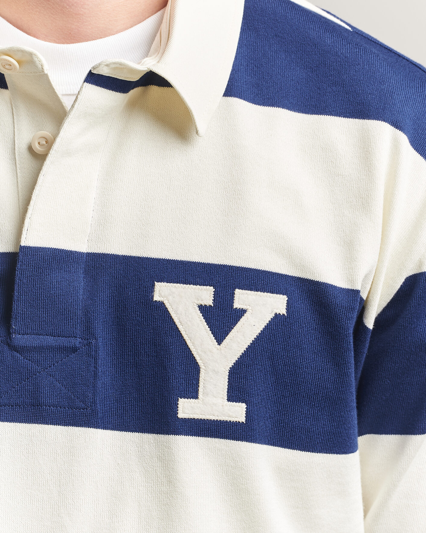 Men | Sweaters & Knitwear | Gant | YALE Striped Heavy Rugger Rich Navy