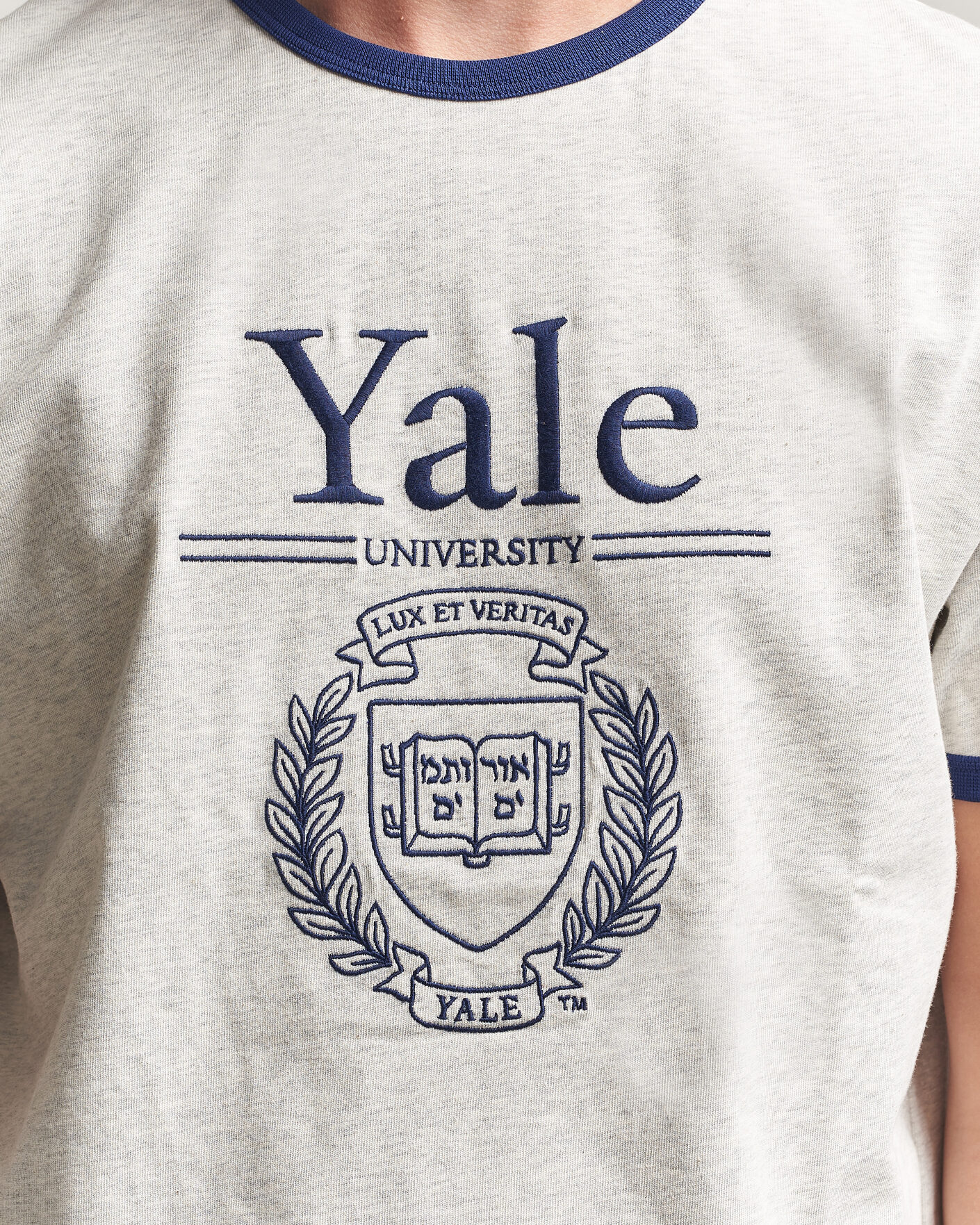 Men | T-Shirts | Gant | YALE Crew Neck T-Shirt Grey Melange