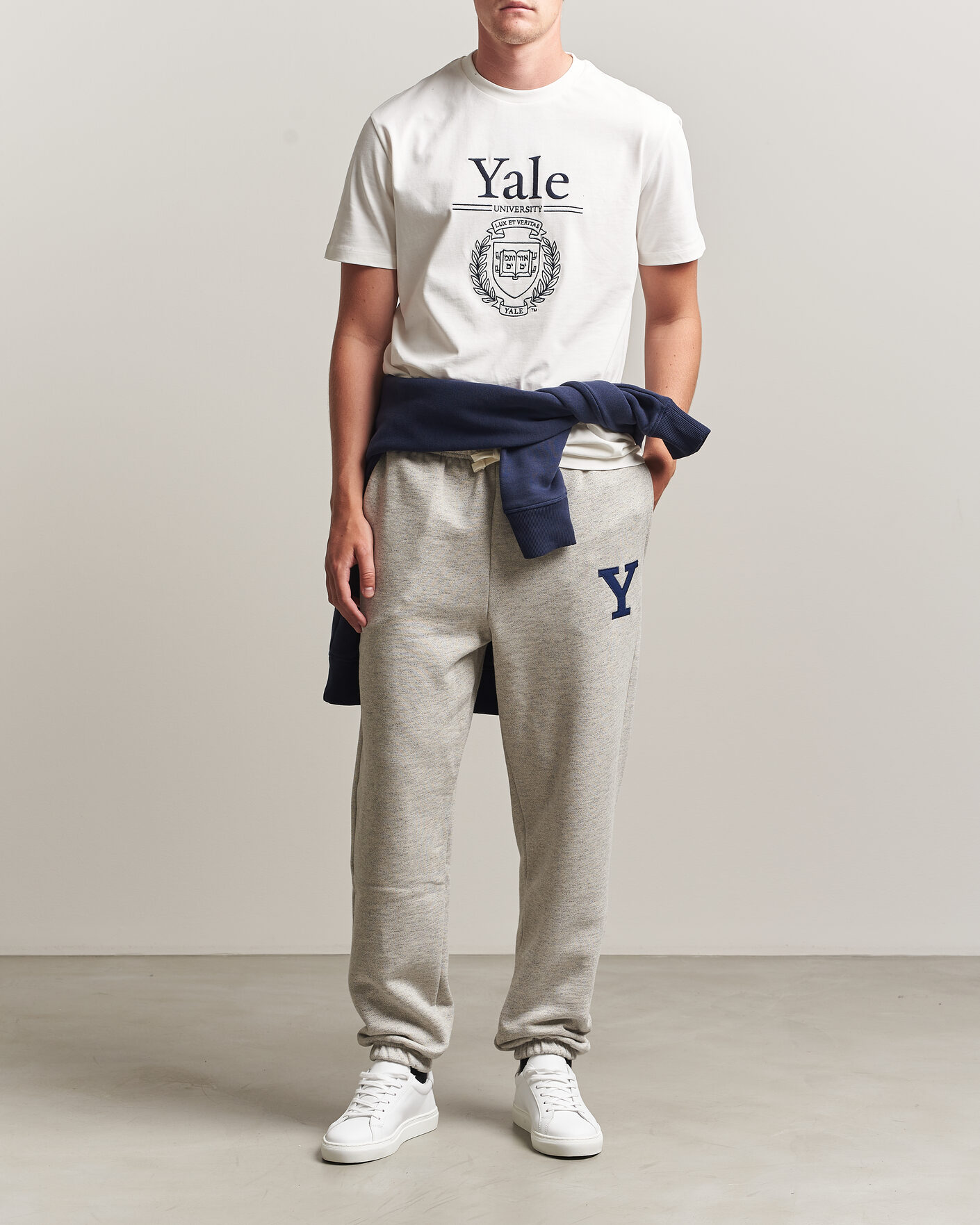 Men | Trousers | Gant | YALE Sweatpants Grey Melange