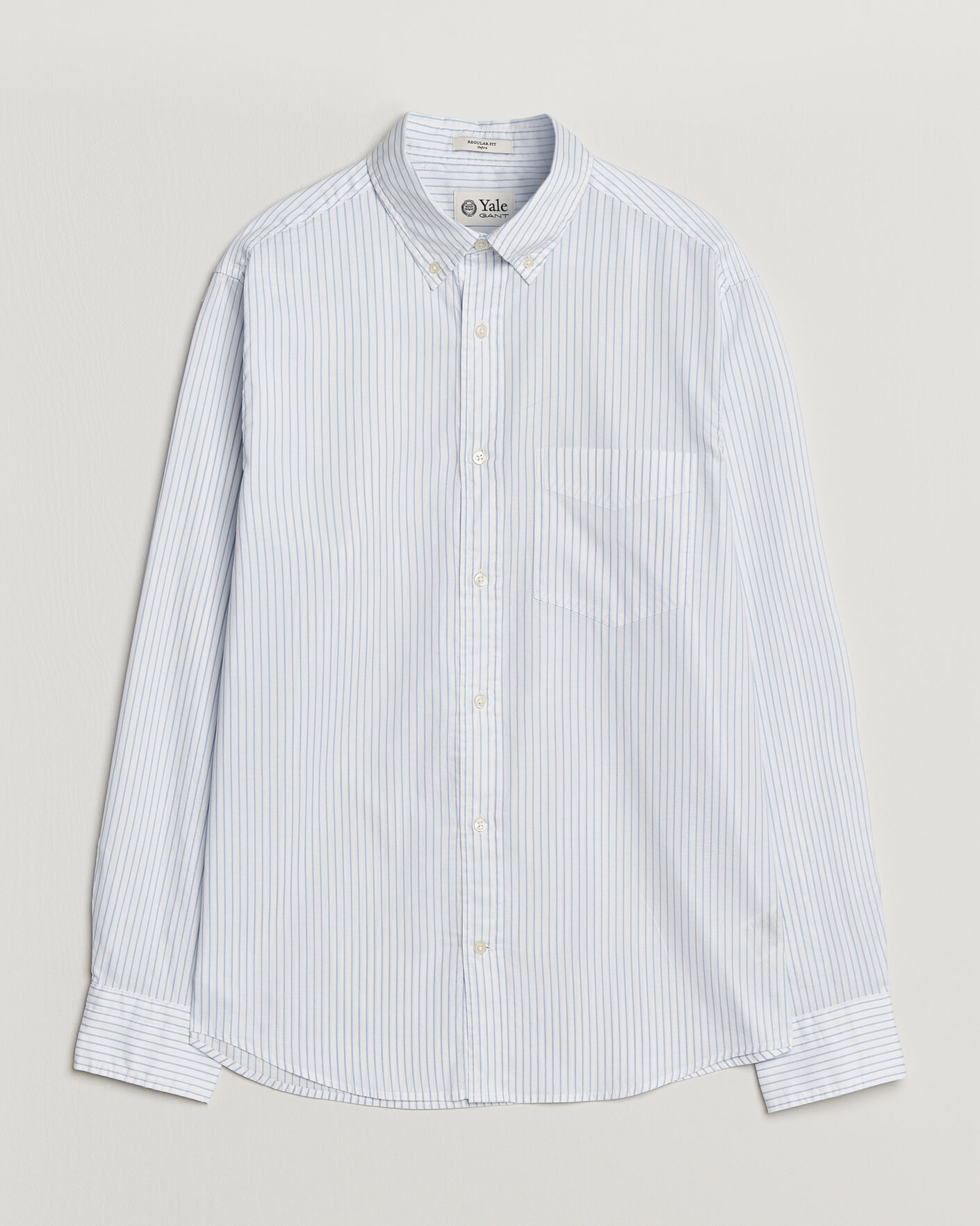 Men | Shirts | Gant | YALE Regular Fit Striped Oxford Shirt Light Blue