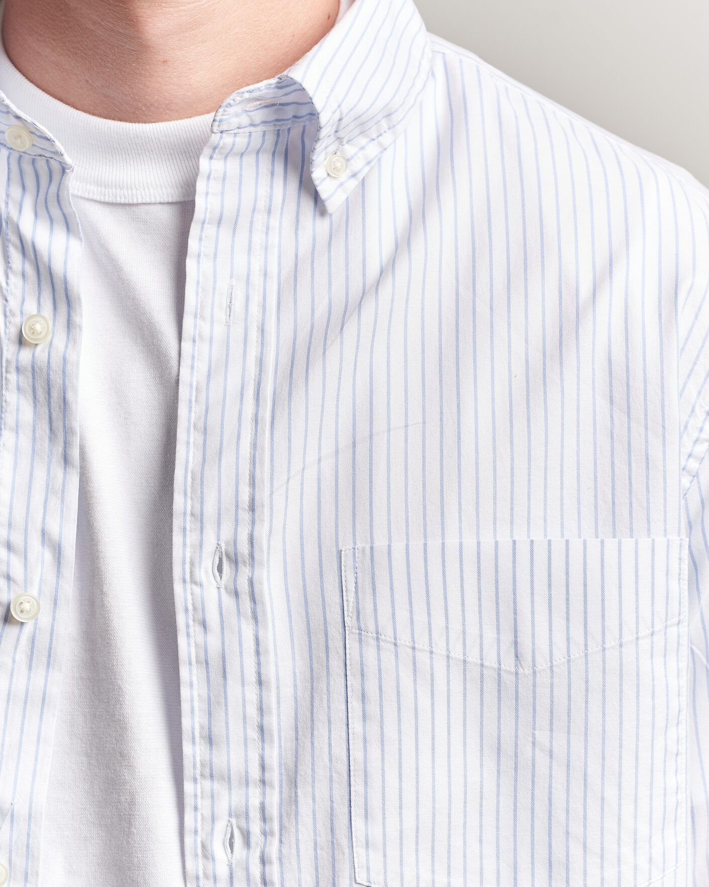 Men | Shirts | Gant | YALE Regular Fit Striped Oxford Shirt Light Blue