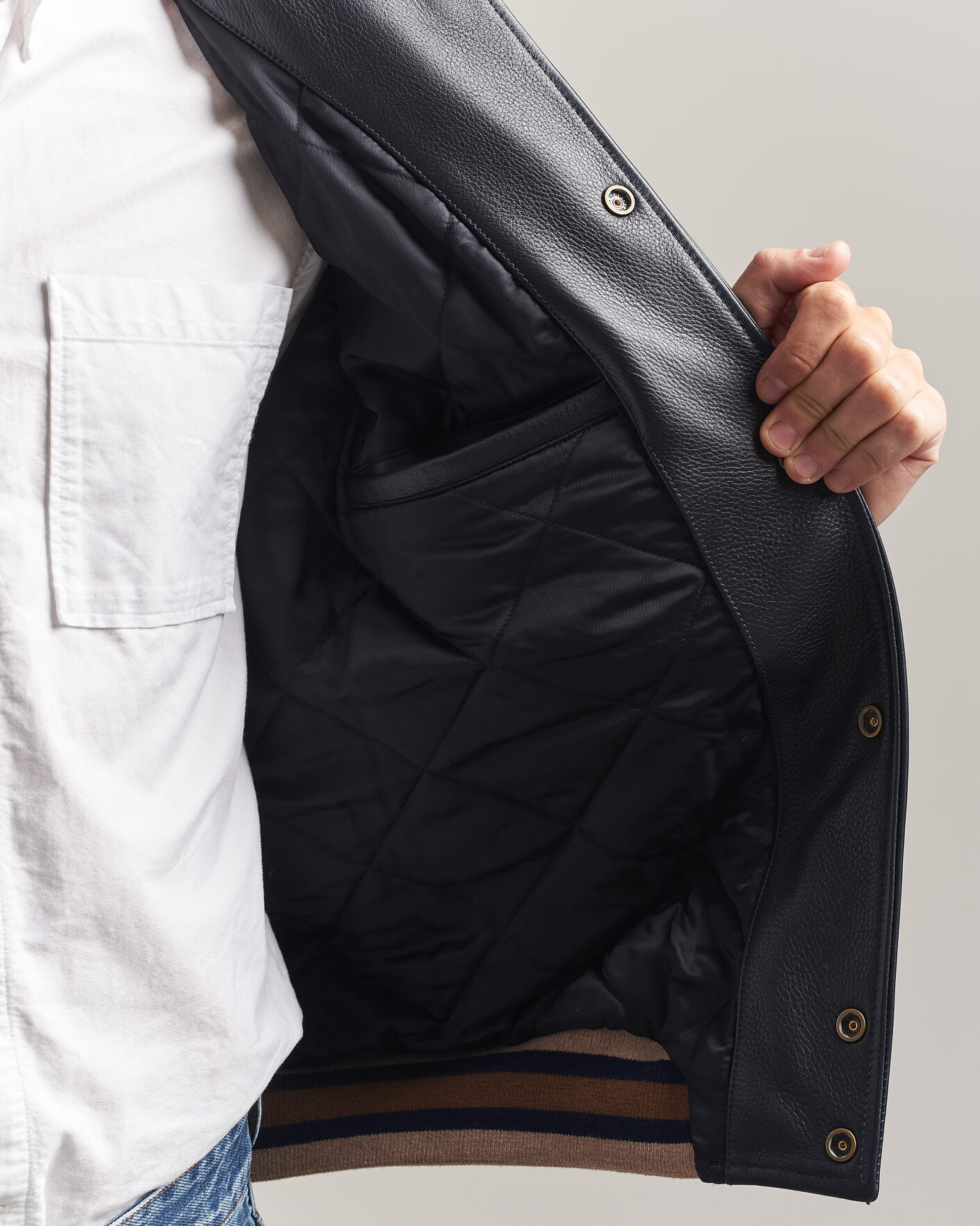 Men | Coats & Jackets | Gant | YALE Suede/Leather Varsity Jacket Navy