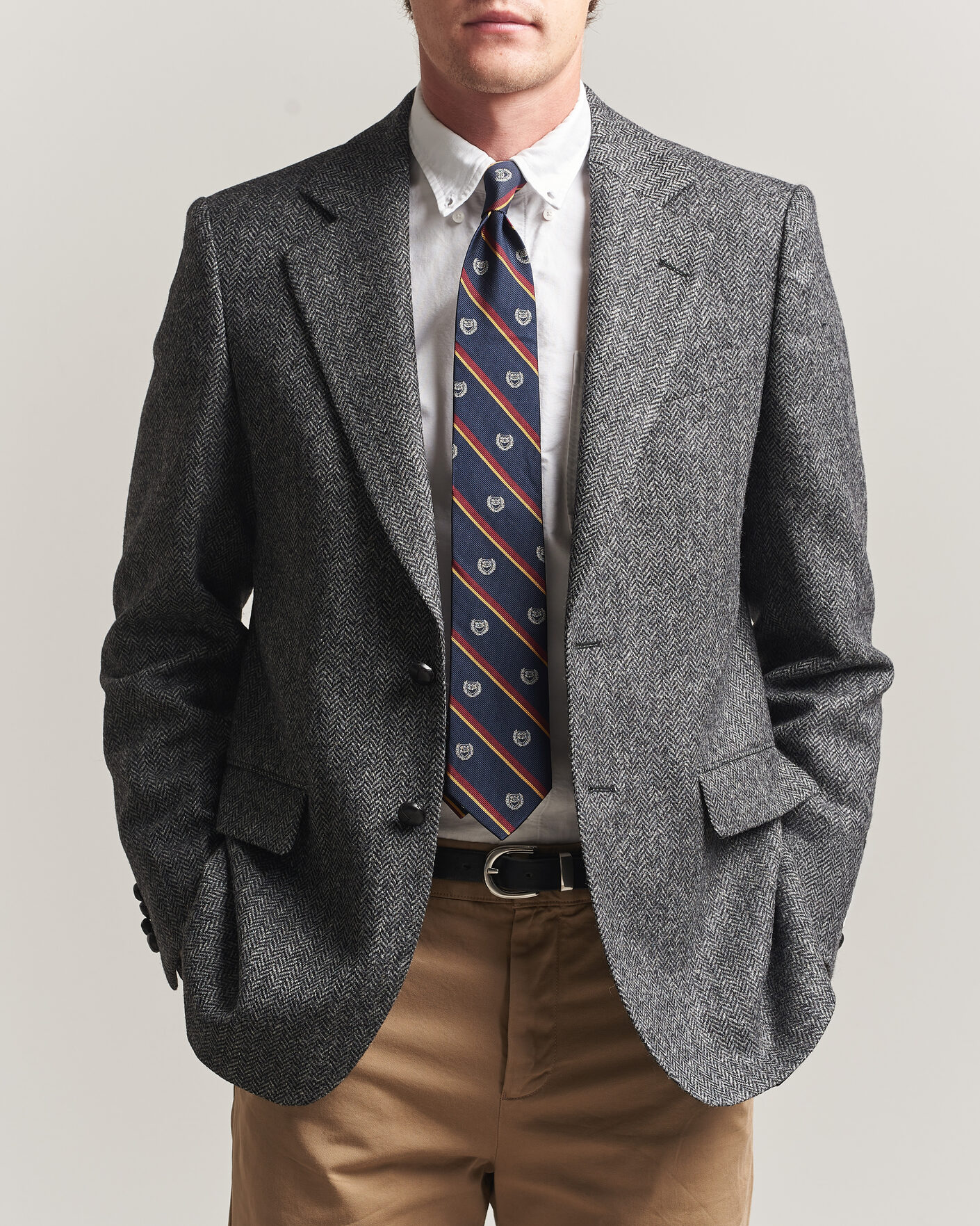 Men | Blazers | Gant | YALE Tweed Blazer Black Grey