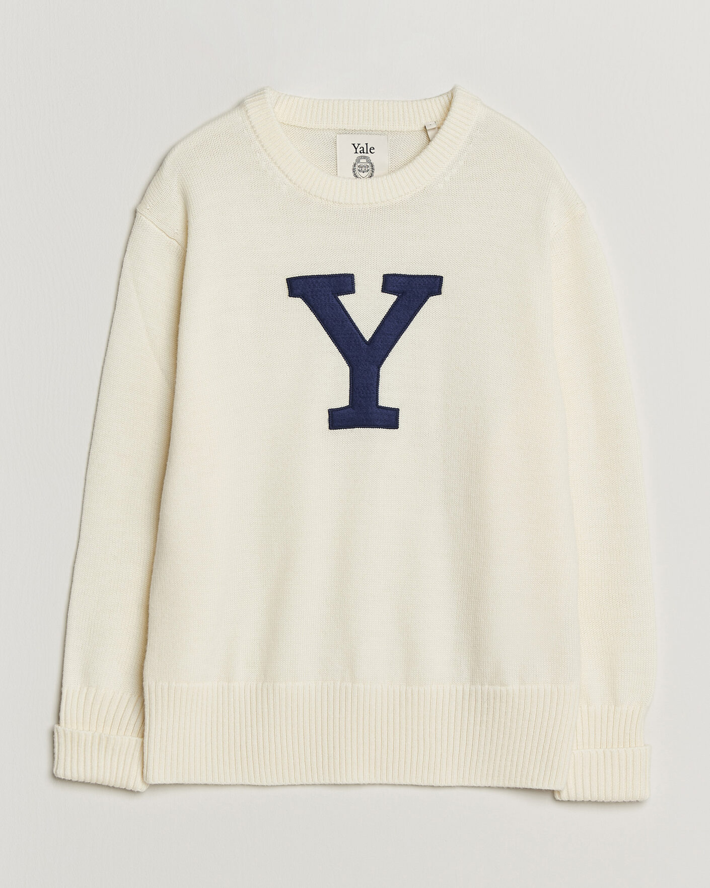 Men | Sweaters & Knitwear | Gant | YALE Merino Crew Neck Cream