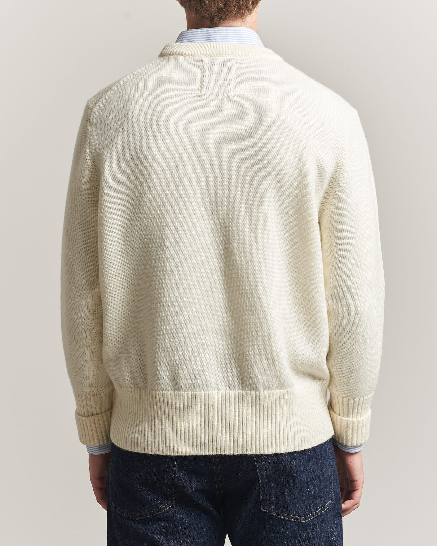 Men | Sweaters & Knitwear | Gant | YALE Merino Crew Neck Cream