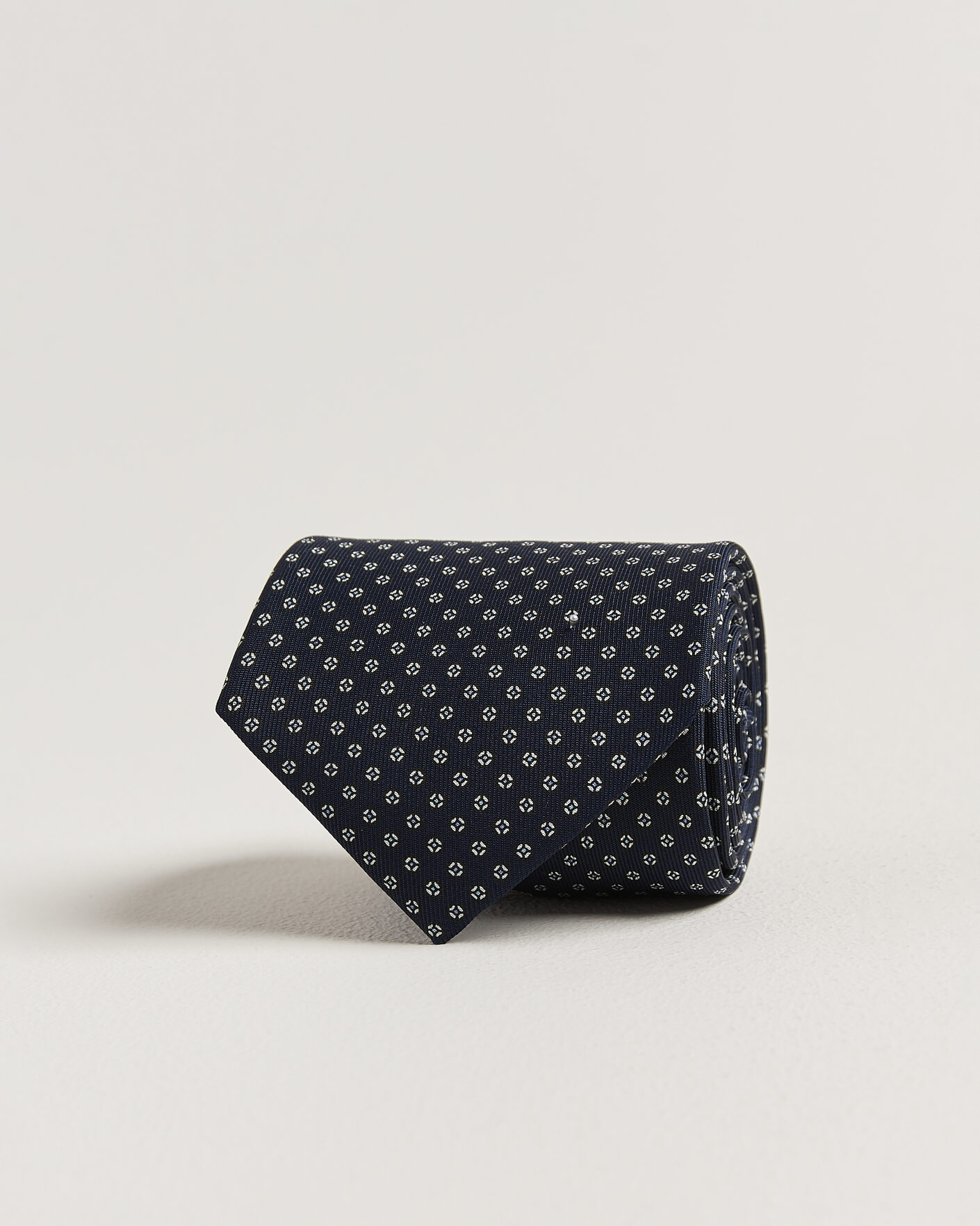 Men | Webshop news | E. Marinella | 3-Fold Printed Silk Tie Navy