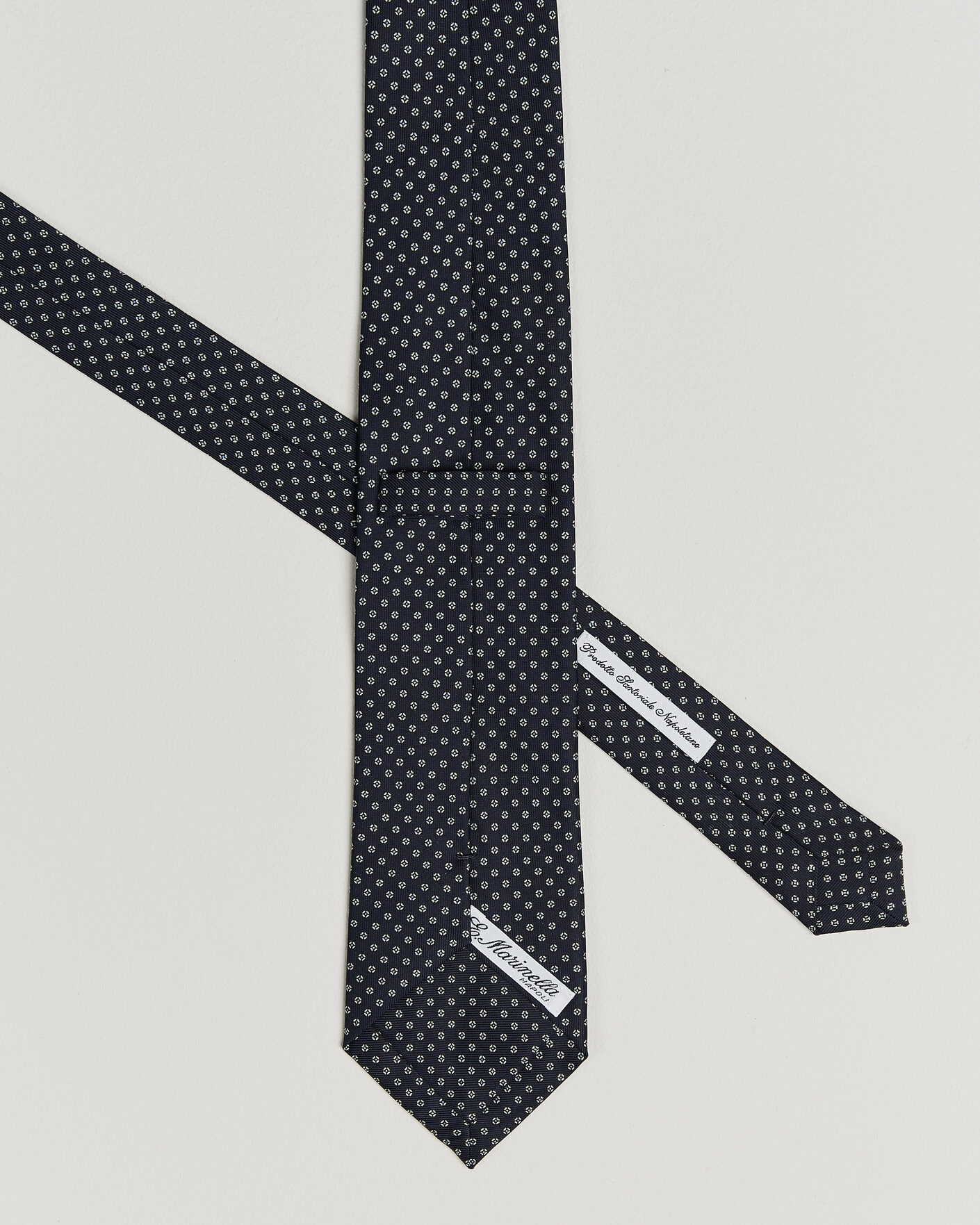 Men | Ties | E. Marinella | 3-Fold Printed Silk Tie Navy