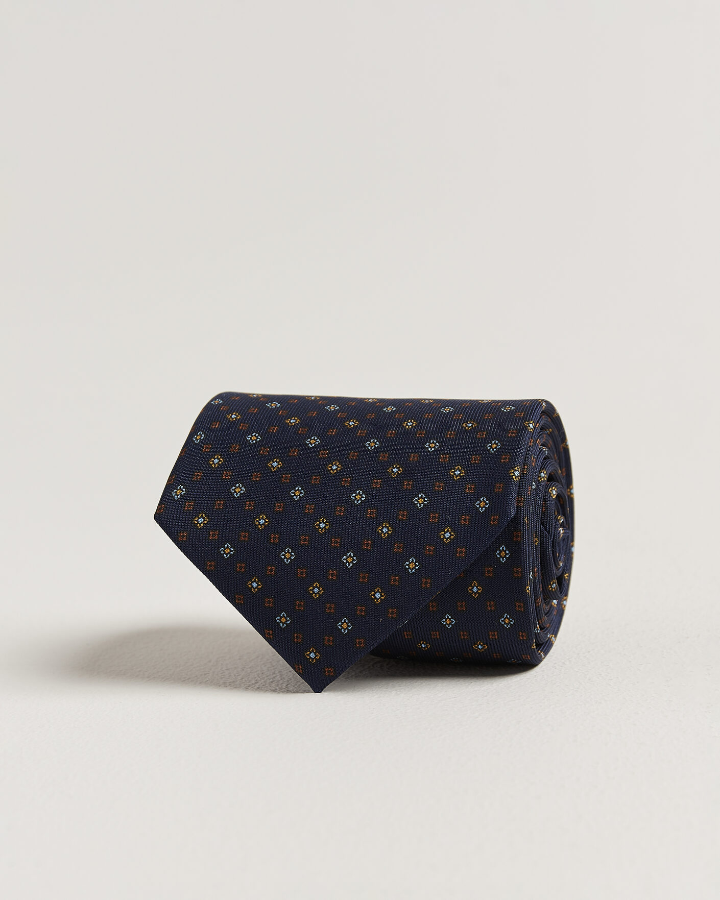 Men | Webshop news | E. Marinella | 3-Fold Printed Silk Tie Navy