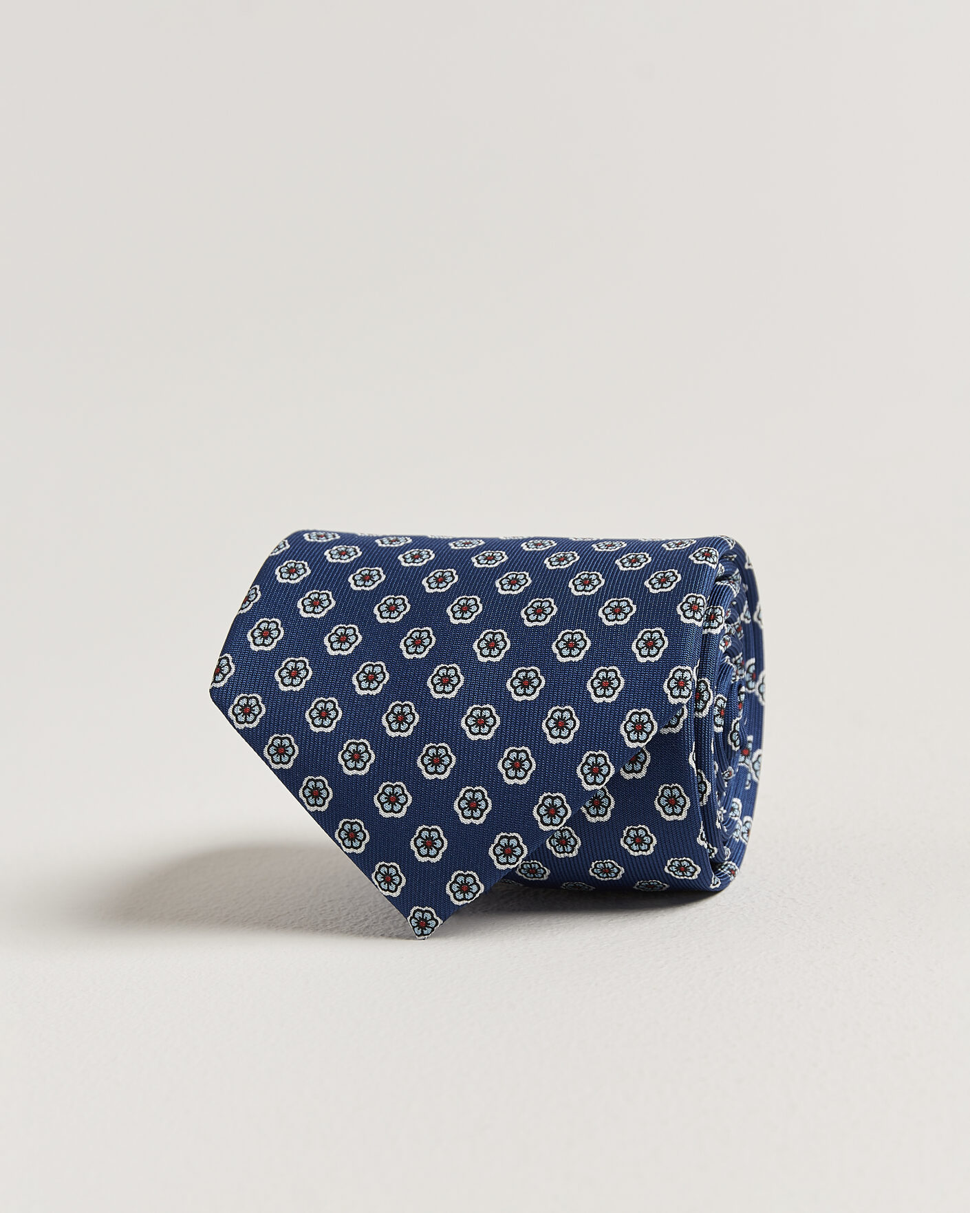 Men | Ties | E. Marinella | 3-Fold Printed Silk Tie Dark Blue