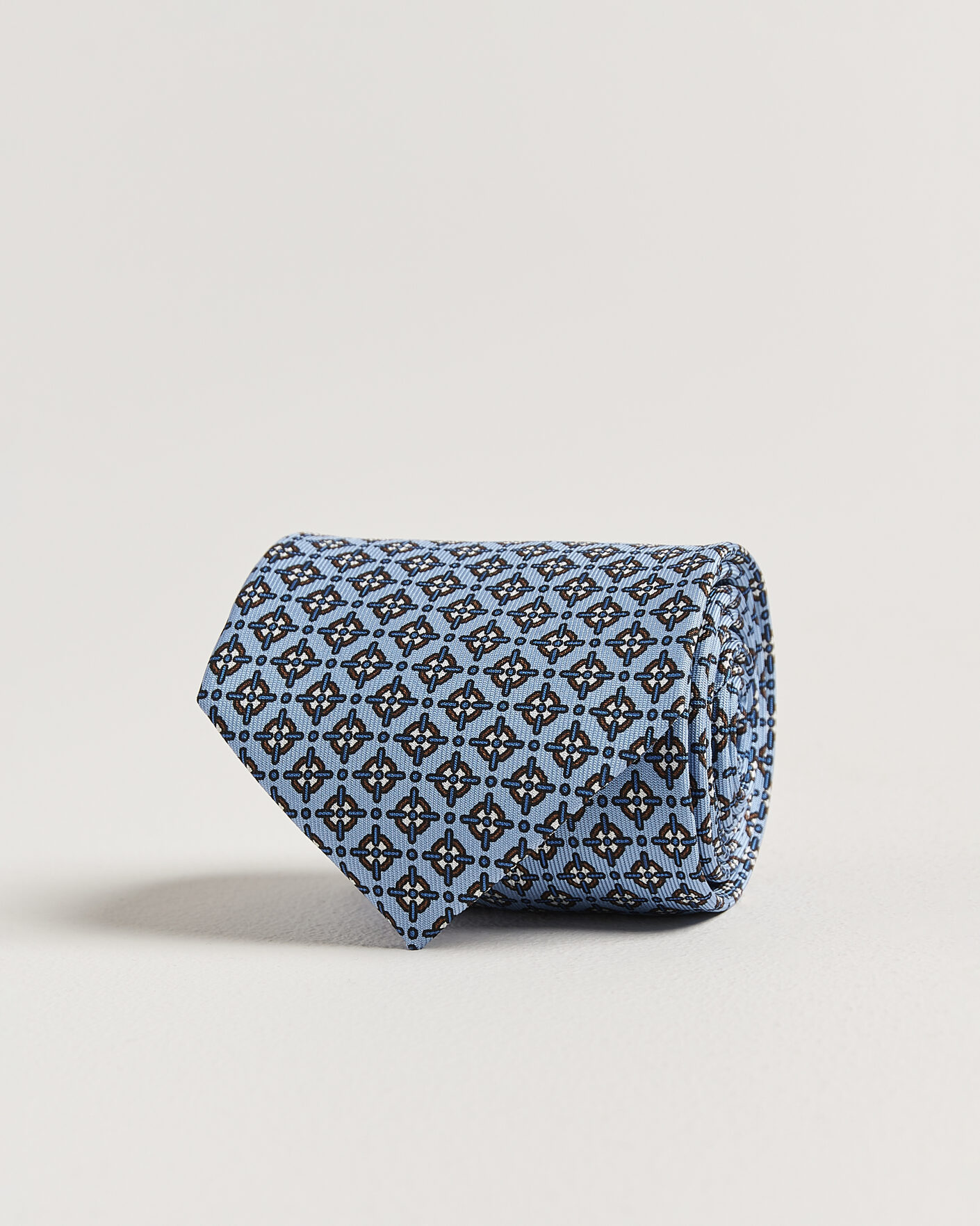 Men | Webshop news | E. Marinella | 3-Fold Printed Silk Tie Blue