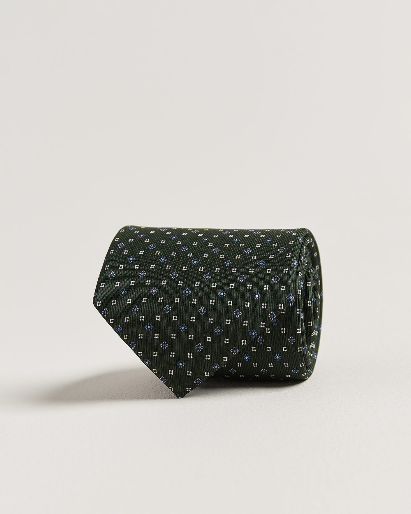 Men | Ties | E. Marinella | 3-Fold Printed Silk Tie Dark Green