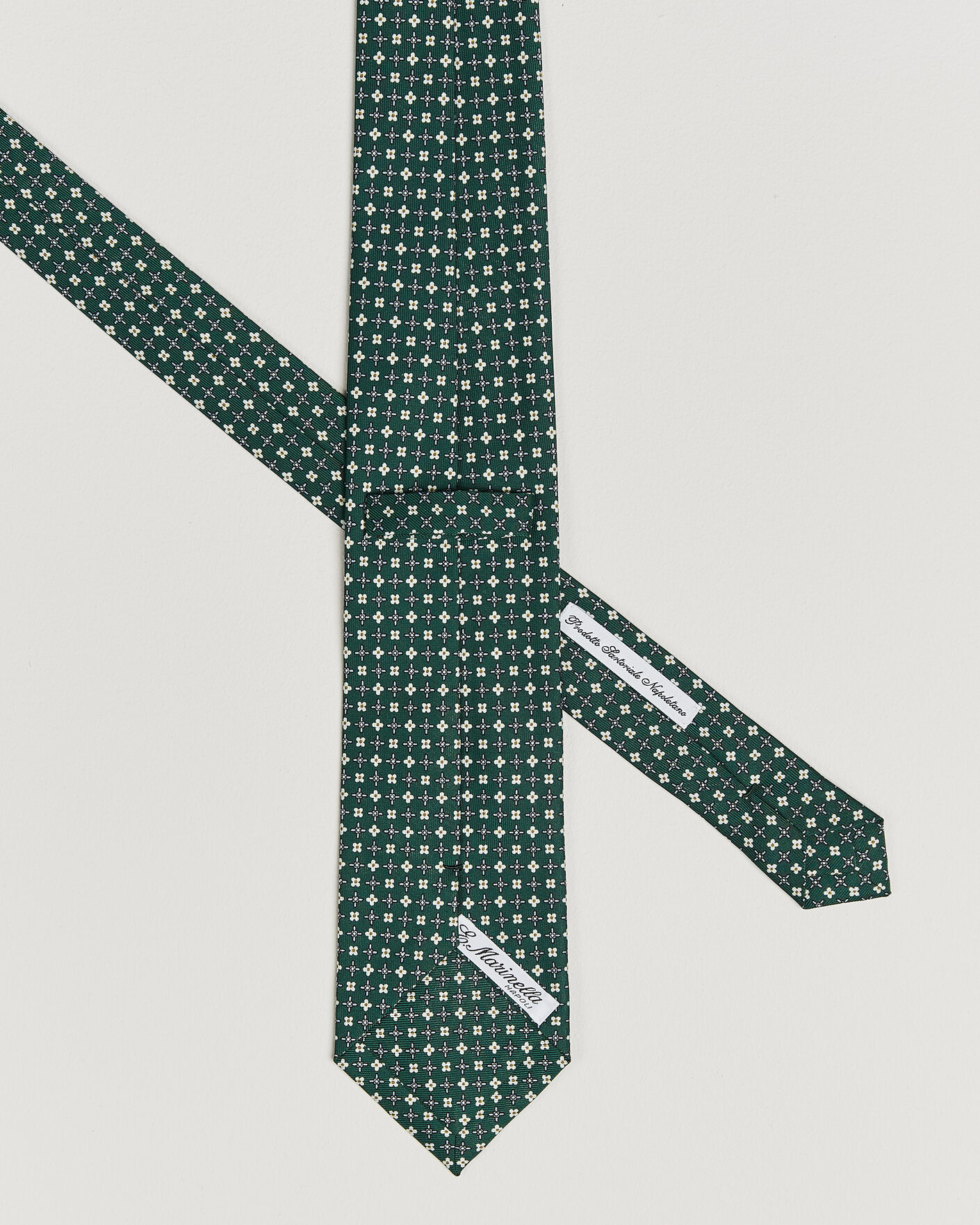 Men | Ties | E. Marinella | 3-Fold Printed Silk Tie Dark Green