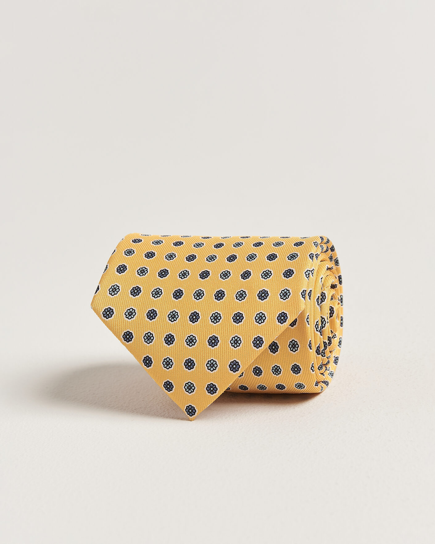 Men | Ties | E. Marinella | 3-Fold Printed Silk Tie Yellow