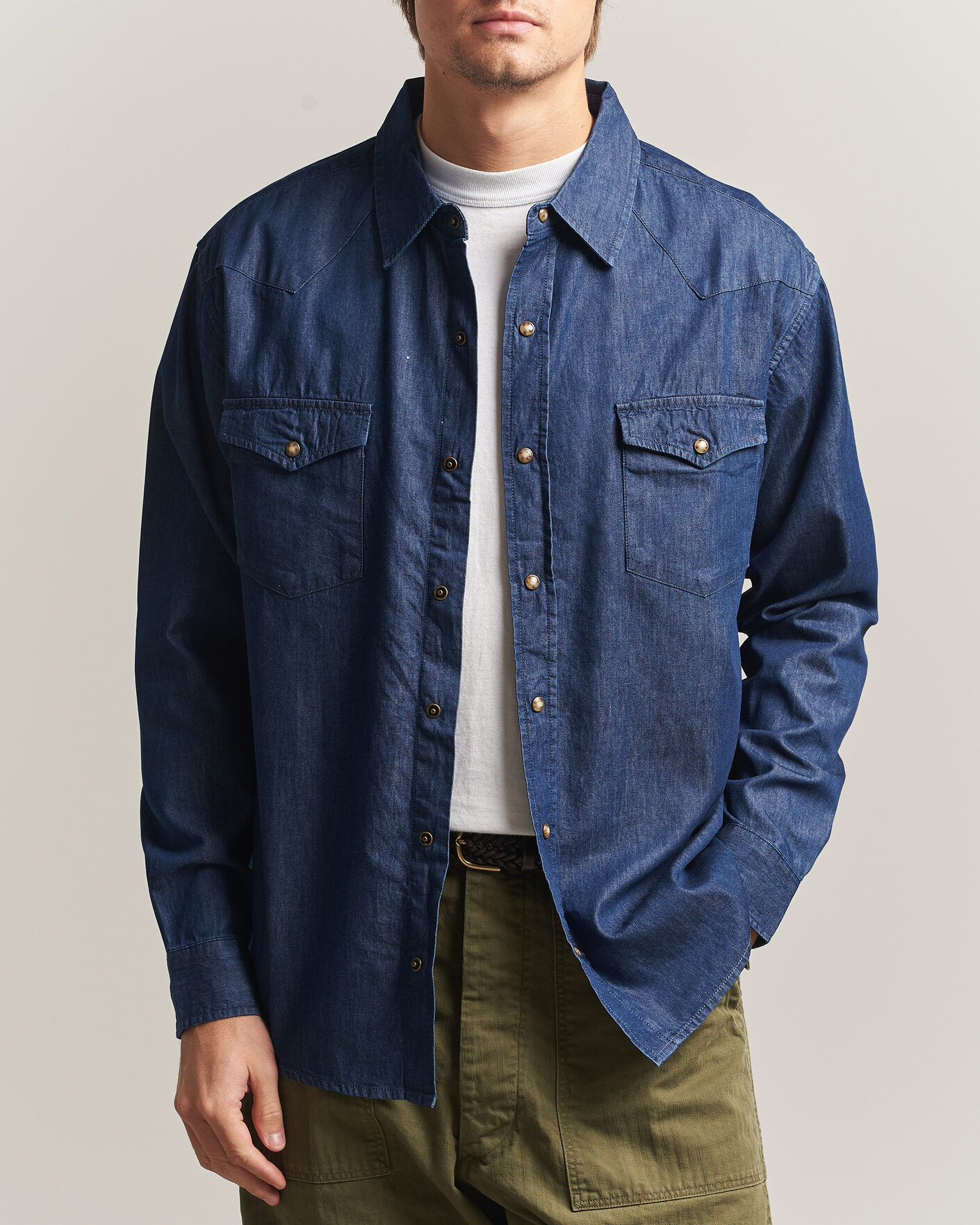 Men | Shirts | Pendleton | Chandler Western Shirt Indigo Chambray