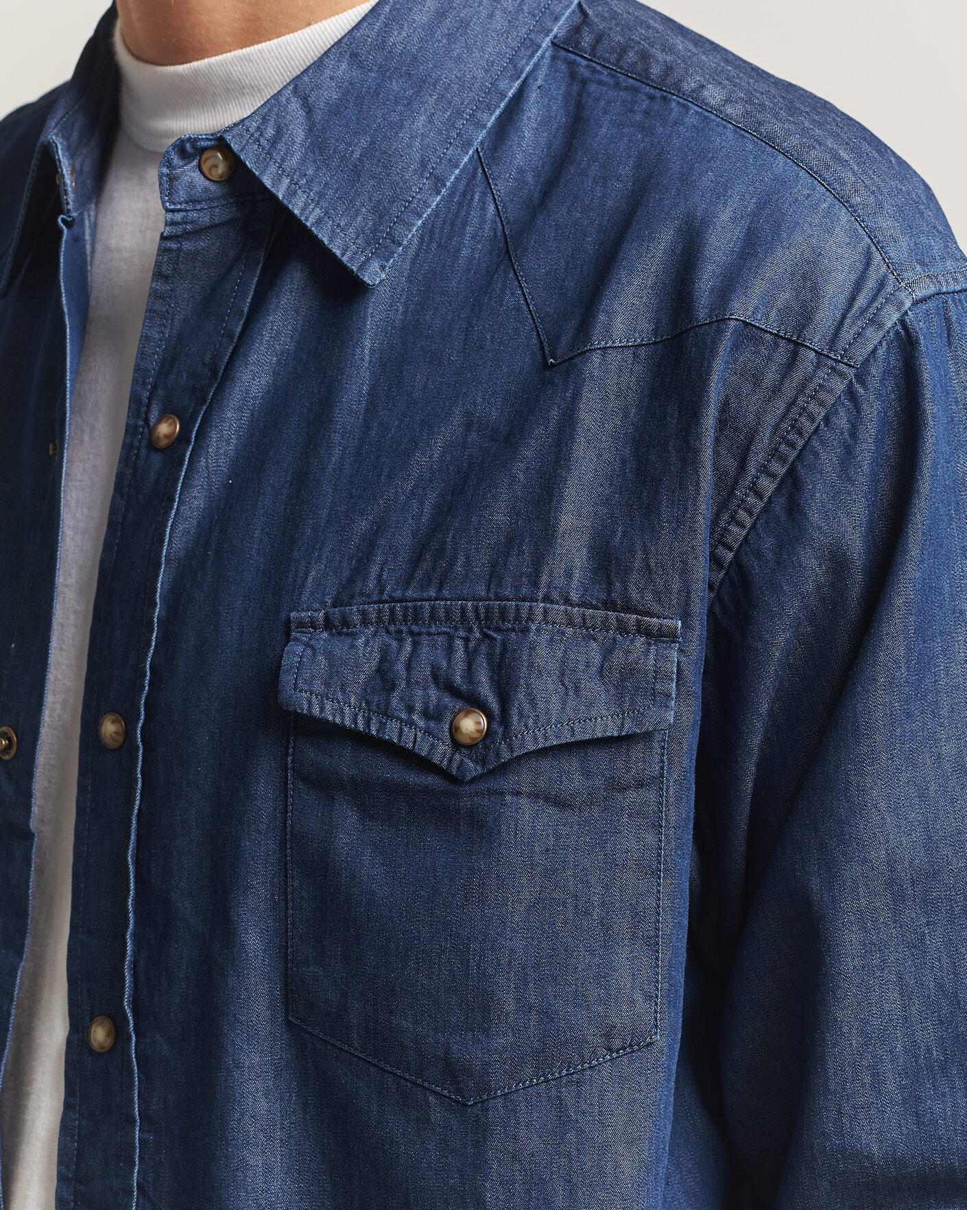 Men | Shirts | Pendleton | Chandler Western Shirt Indigo Chambray