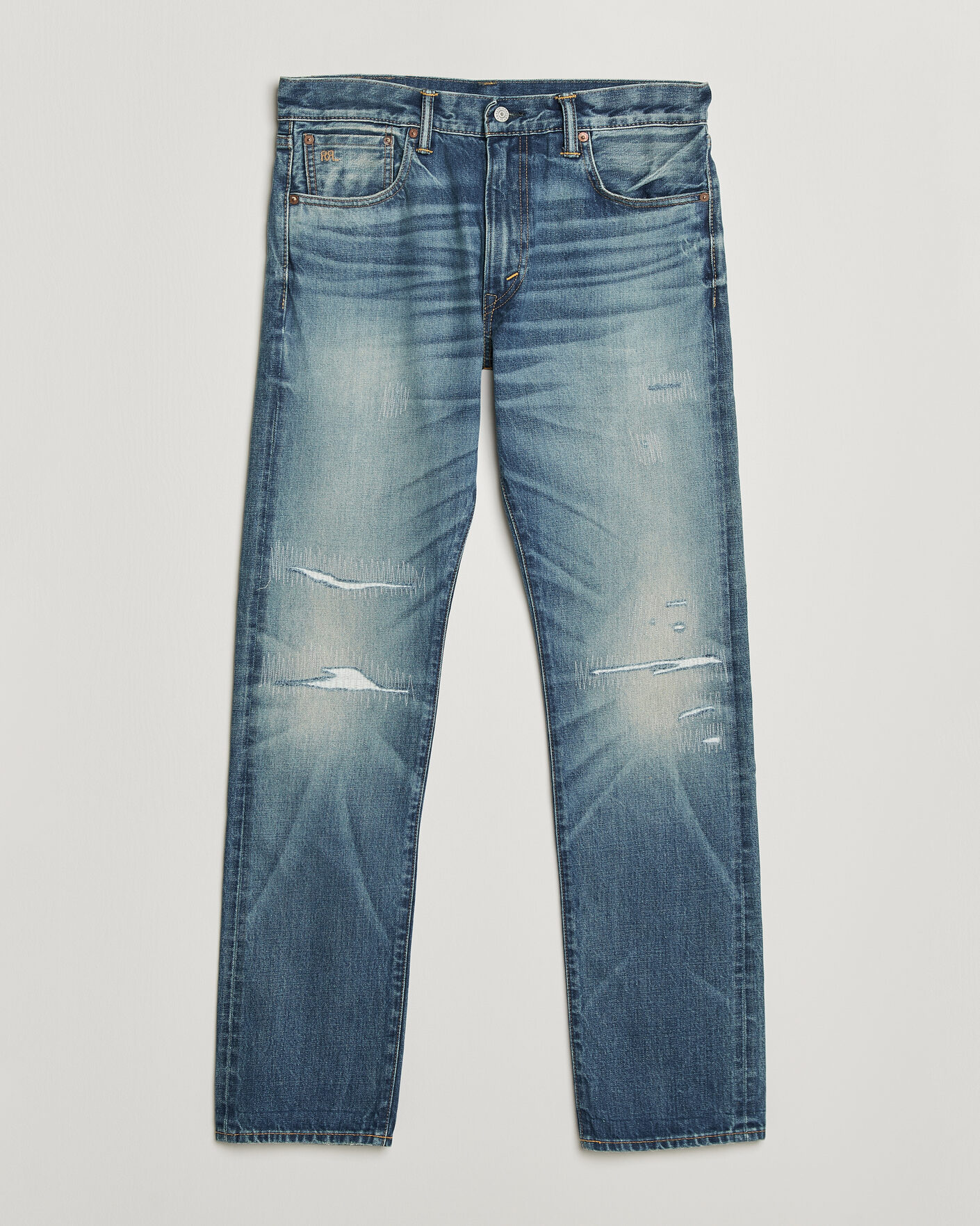 RRL Slim Fit Selvedge Jeans Clearford Wash at CareOfCarl.com