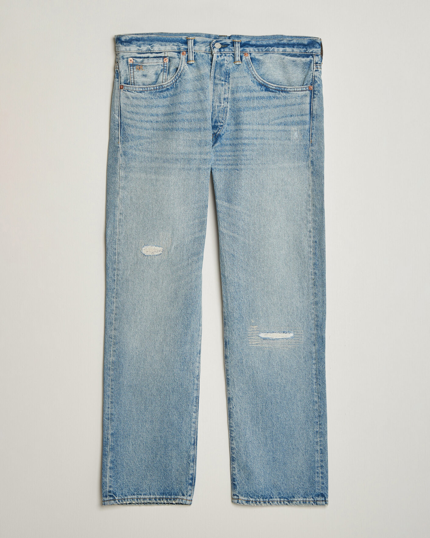 RRL Vintage Fit Distressed Jeans Bridgeview Wash at CareOfCarl.com
