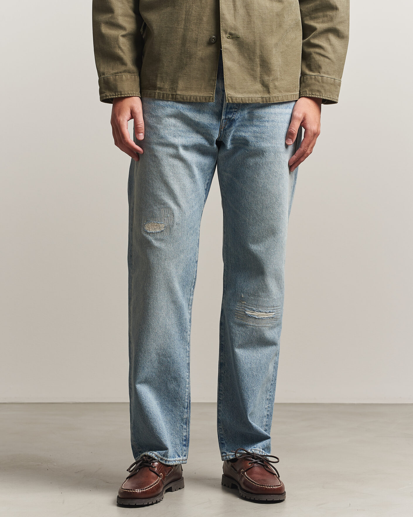 RRL Vintage Fit Distressed Jeans Bridgeview Wash at CareOfCarl.com