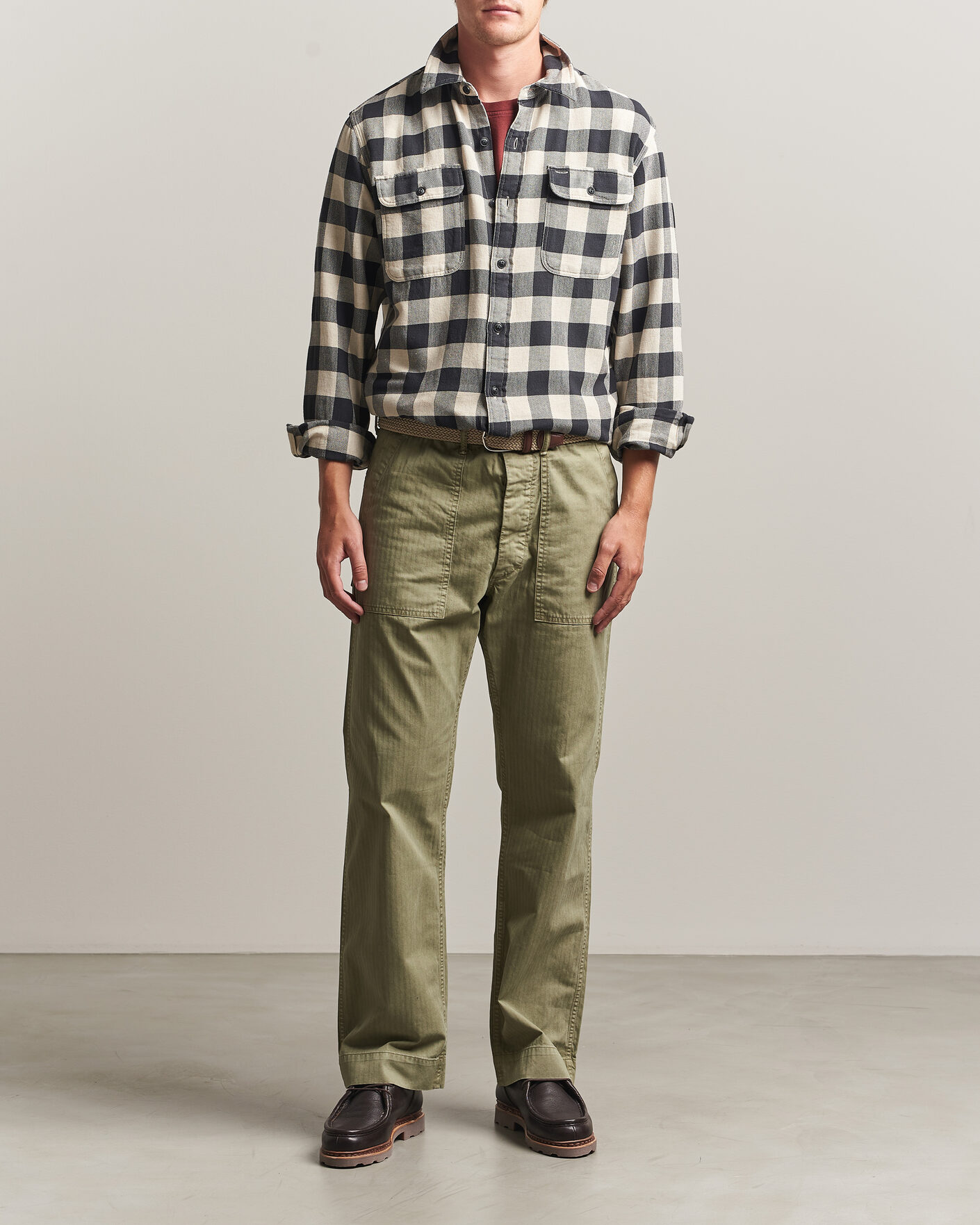 Men | Shirts | RRL | Matlock Plaid Shirt Black/Cream