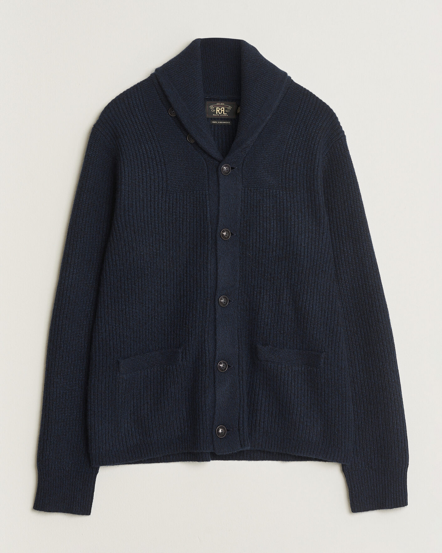 RRL Cashmere Shawl Collar Cardigan Navy at CareOfCarl.com