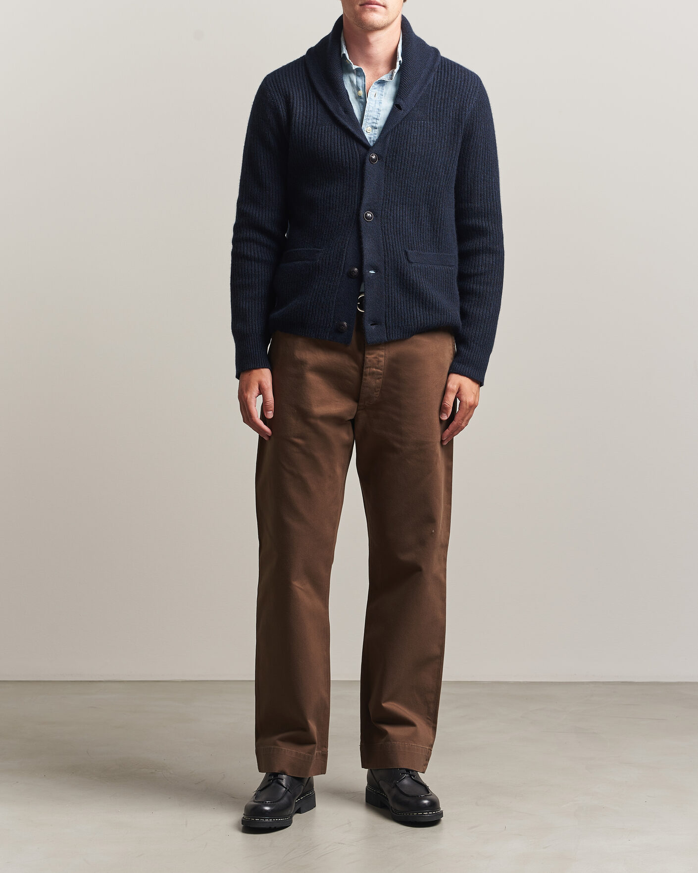 Men | Sweaters & Knitwear | RRL | Cashmere Shawl Collar Cardigan Navy