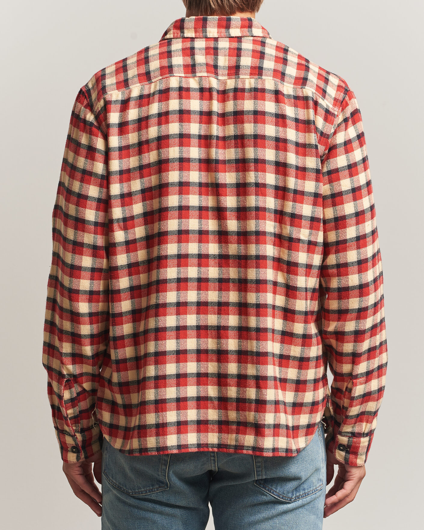 Men | Shirts | RRL | Plaid Flannel Shirt Red/Cream