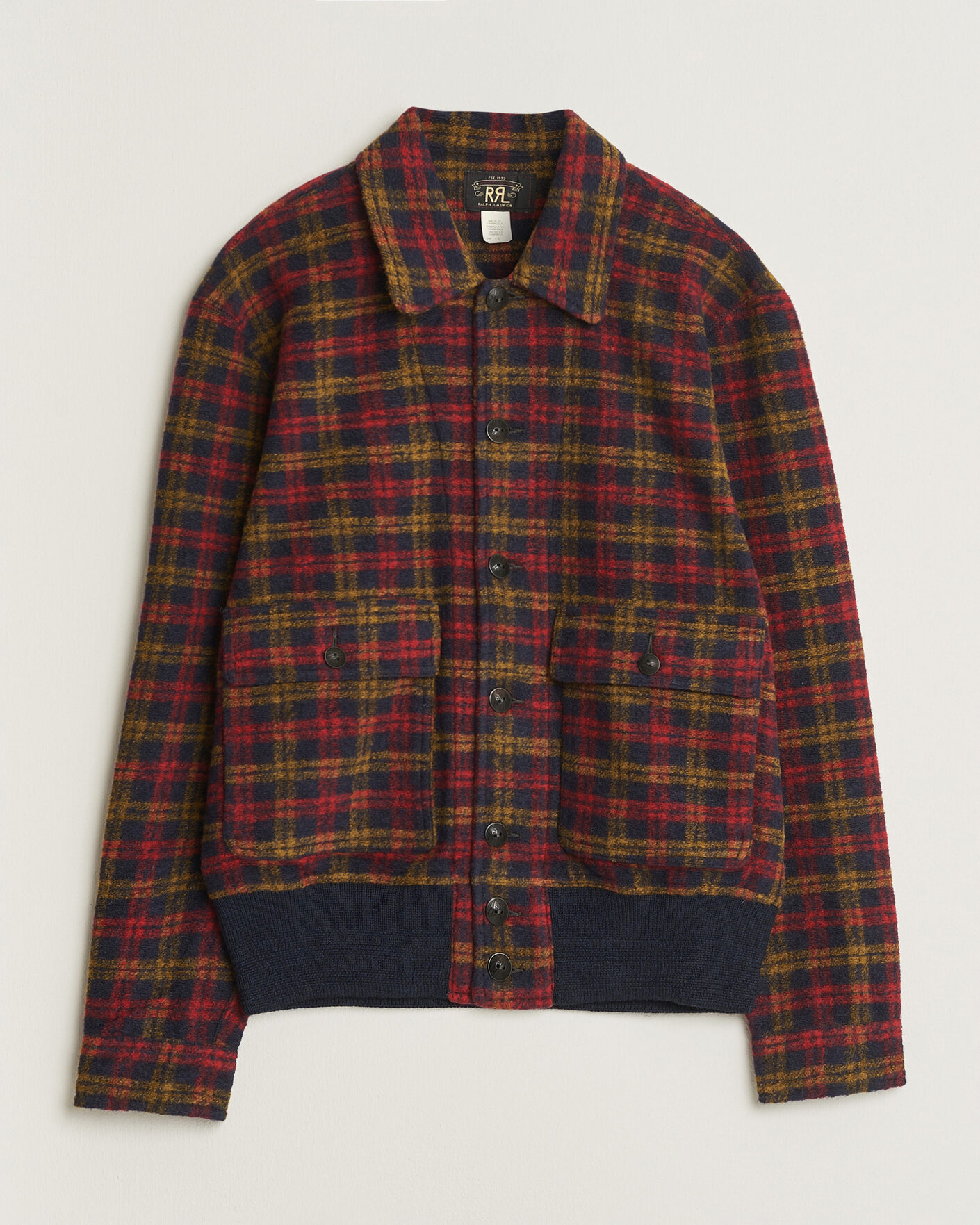 Men | Coats & Jackets | RRL | Knit Bomber Jacket Red Multi