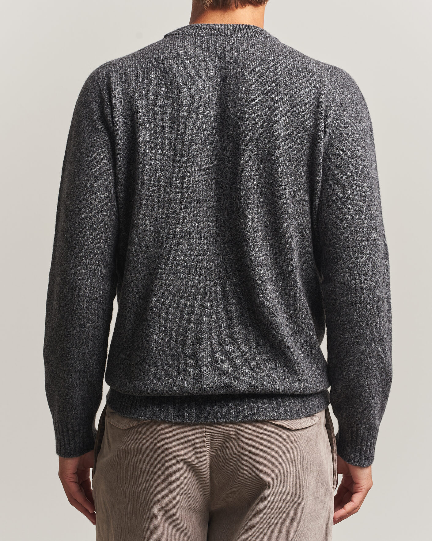Men | Sweaters & Knitwear | Altea | Wool/Cashmere Crew Neck Pullover Charcoal Melange