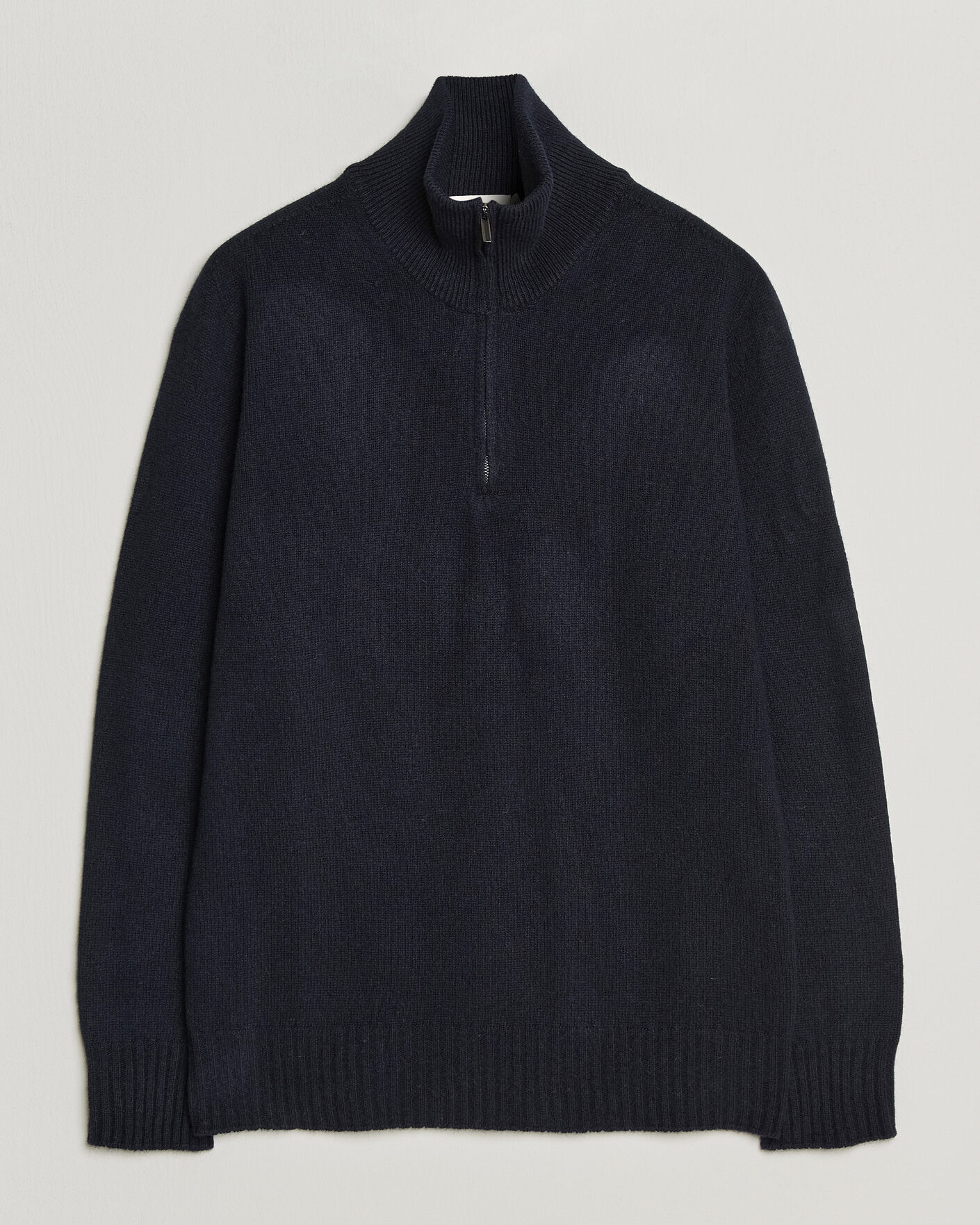 Men | Sweaters & Knitwear | Altea | Wool/Cashmere Half Zip Navy