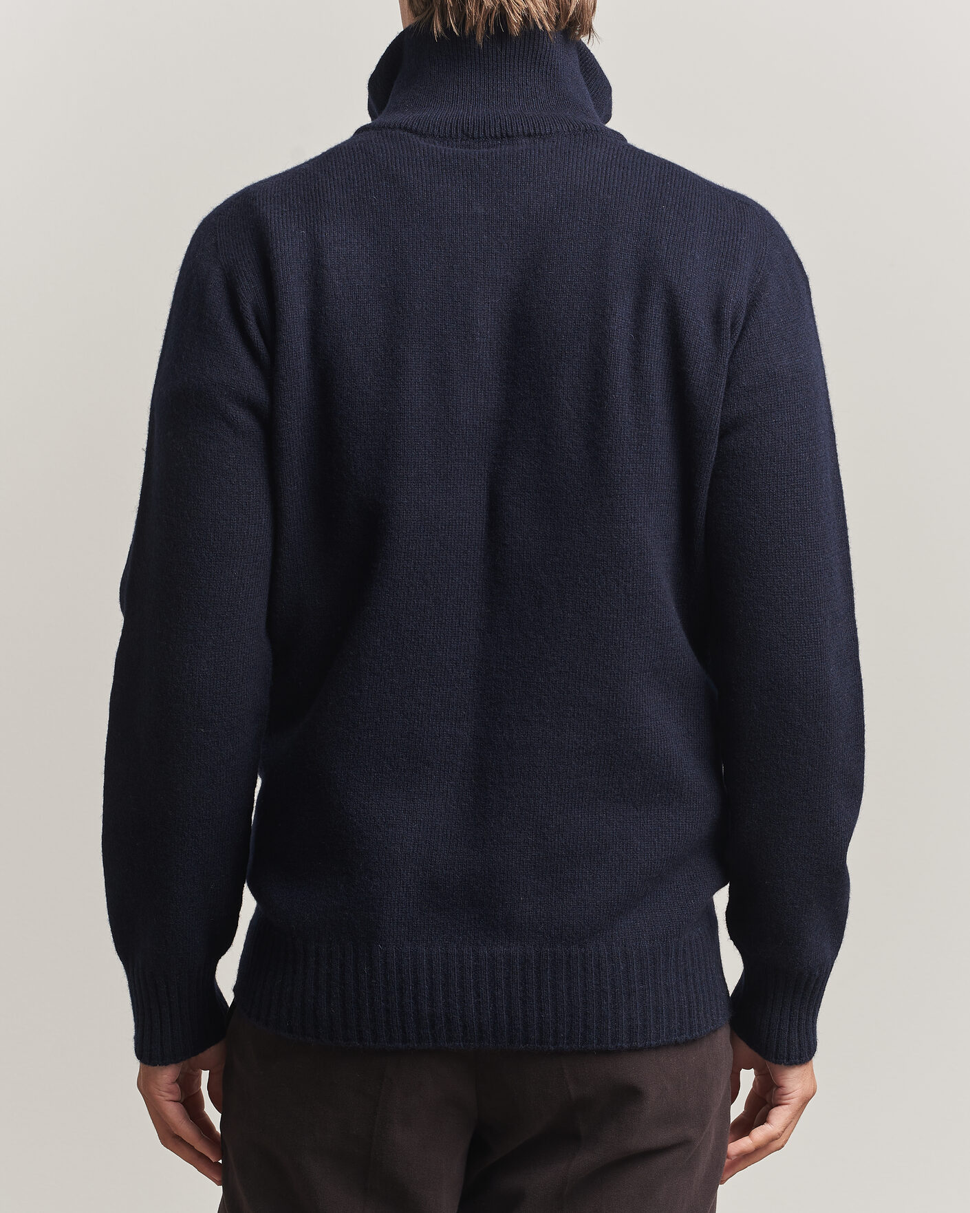 Men | Sweaters & Knitwear | Altea | Wool/Cashmere Half Zip Navy