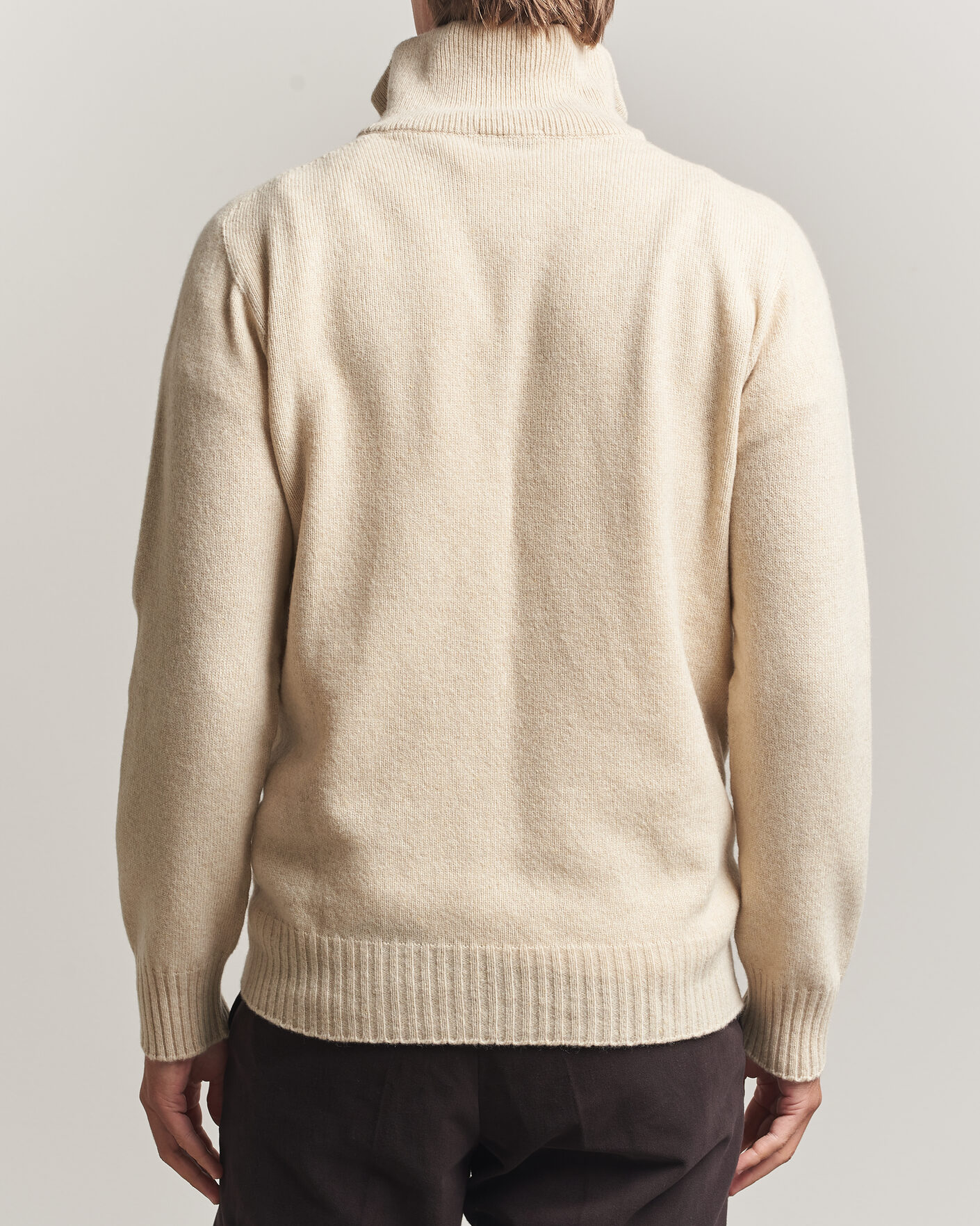 Men | Sweaters & Knitwear | Altea | Wool/Cashmere Half Zip Beige