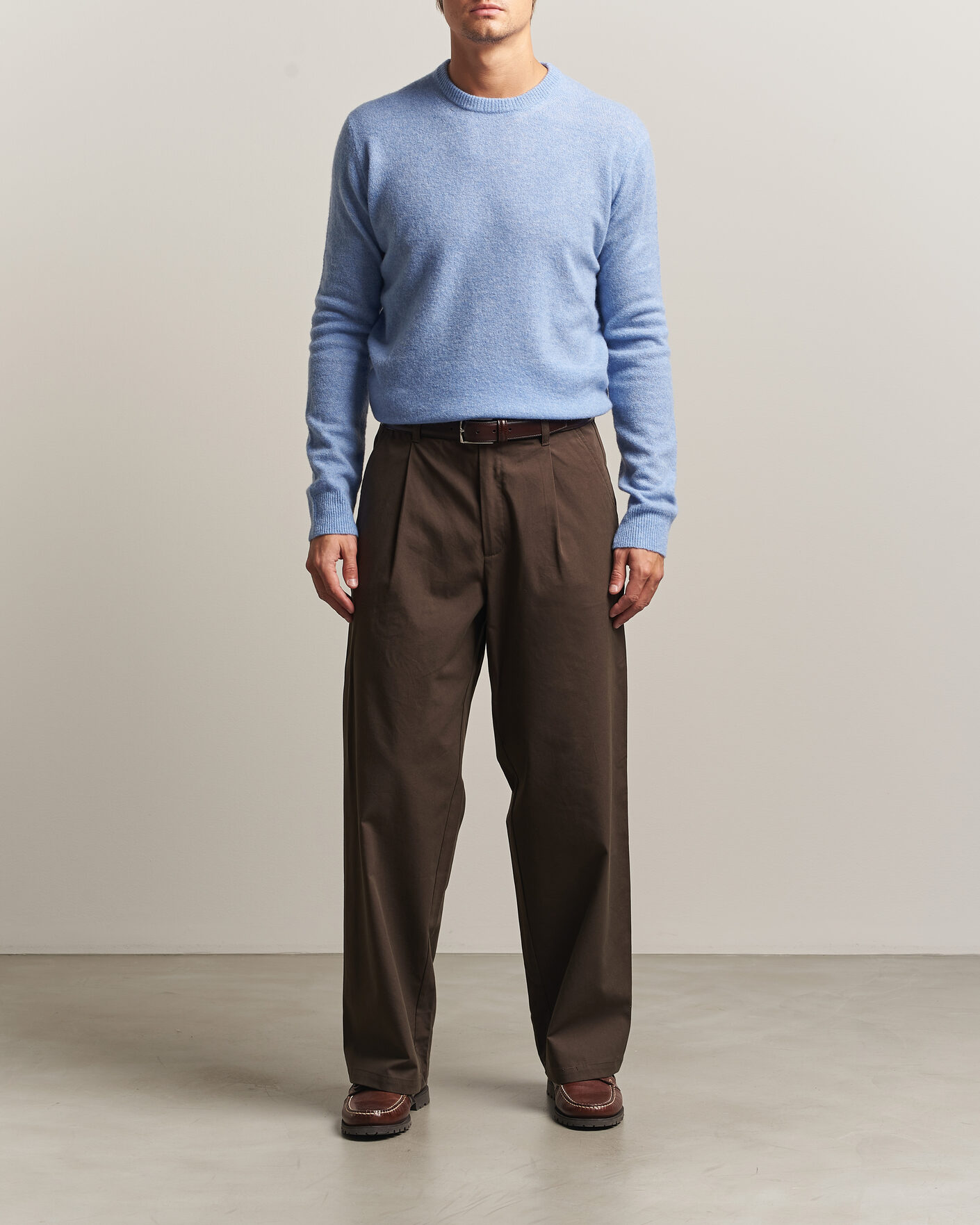 Men | Sweaters & Knitwear | Altea | Cloud Cashmere Blend Sweater Sky Blue