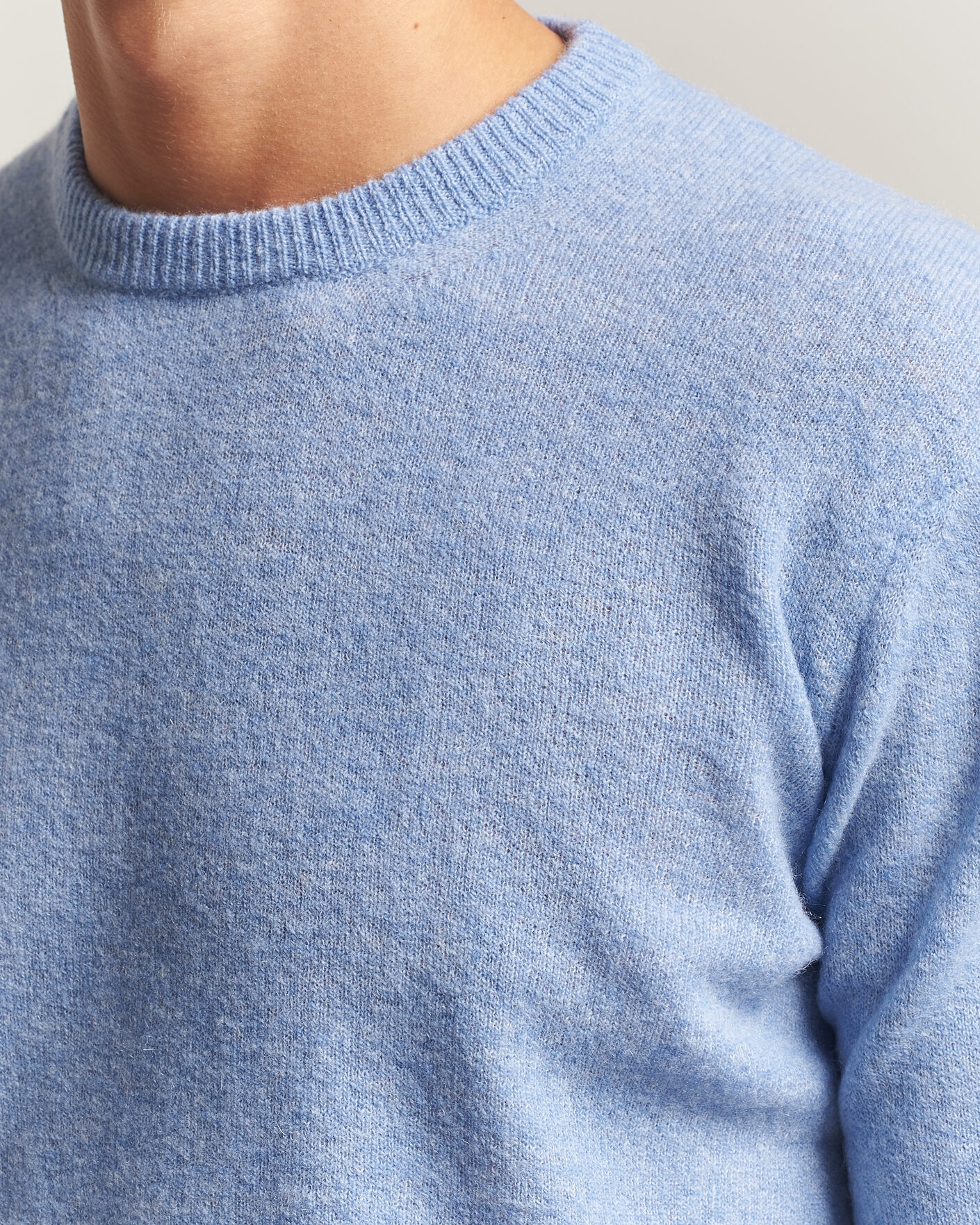 Men | Sweaters & Knitwear | Altea | Cloud Cashmere Blend Sweater Sky Blue