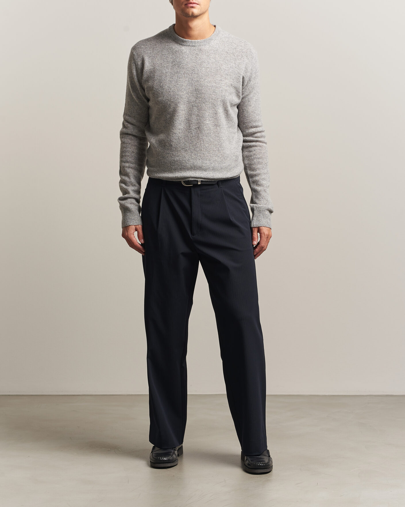 Men | Sweaters & Knitwear | Altea | Cloud Cashmere Blend Sweater Grey Melange