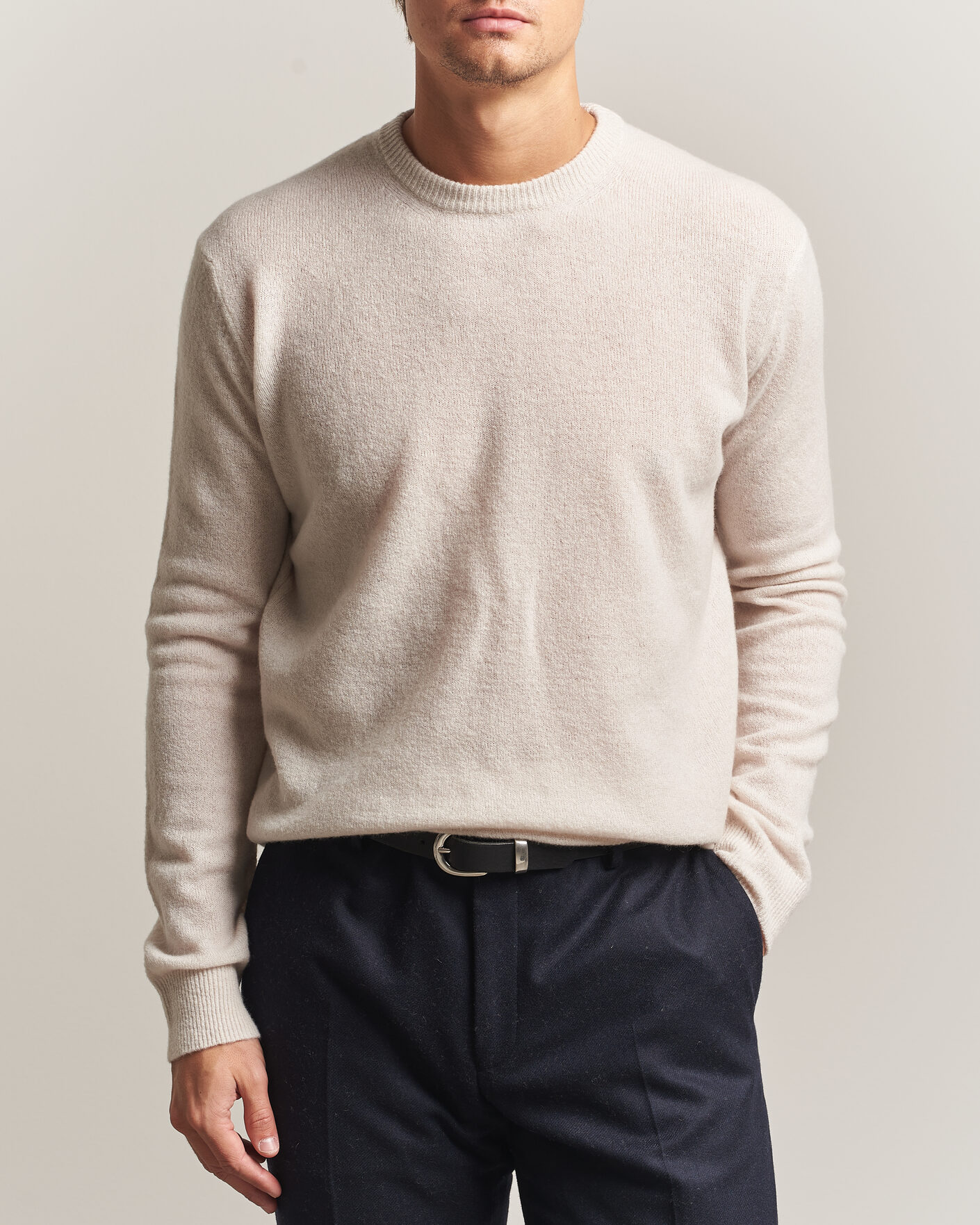 Men | Sweaters & Knitwear | Altea | Cloud Cashmere Blend Sweater Latte