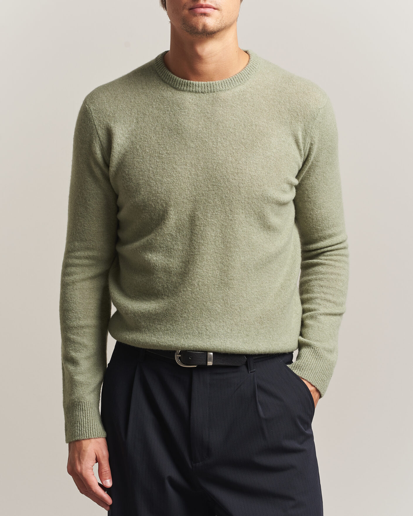 Men | Sweaters & Knitwear | Altea | Cloud Cashmere Blend Sweater Mint Green