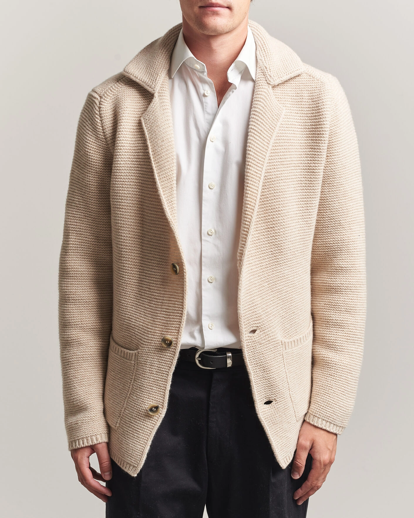 Men | Sweaters & Knitwear | Altea | Wool Cardigan Jacket Beige