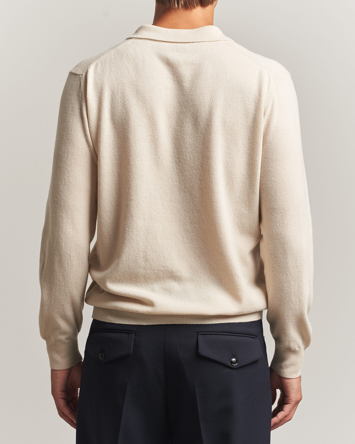 Men | Sweaters & Knitwear | Altea | Long Sleeve Knitted Polo Beige